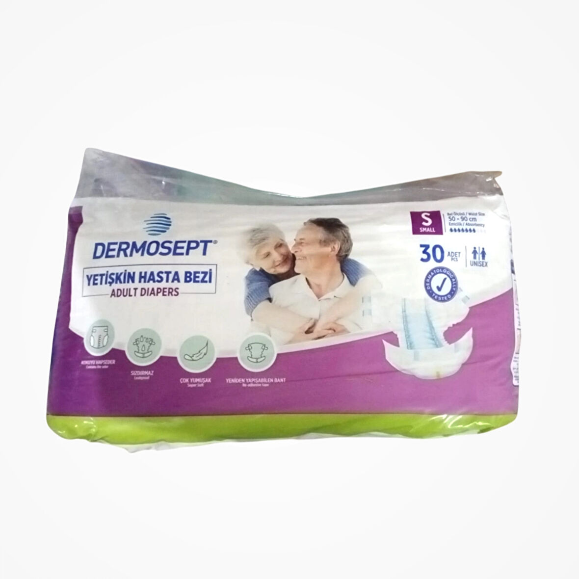 Dermosept Yetişkin Bel Bantlı Hasta Bezi (S) Small | 30'lu Paket