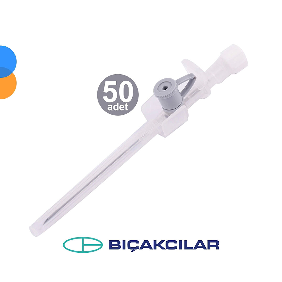 Bıçakcılar Branül (İntraket) Gri (16G) 50'li Kutu