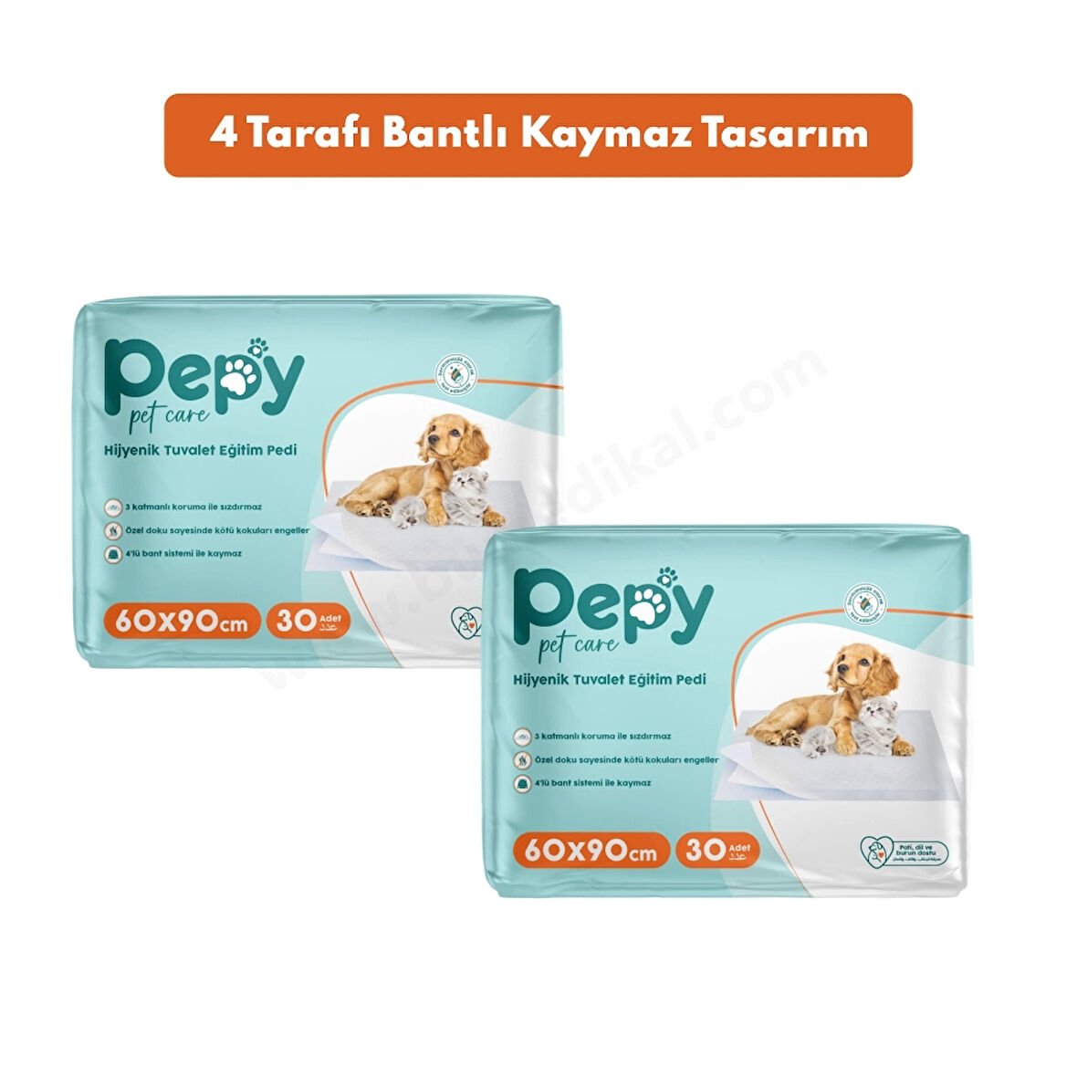 Pepy Kaydırmaz Hijyenik Tuvalet Eğitim Pedi 60x90cm 60 Adet