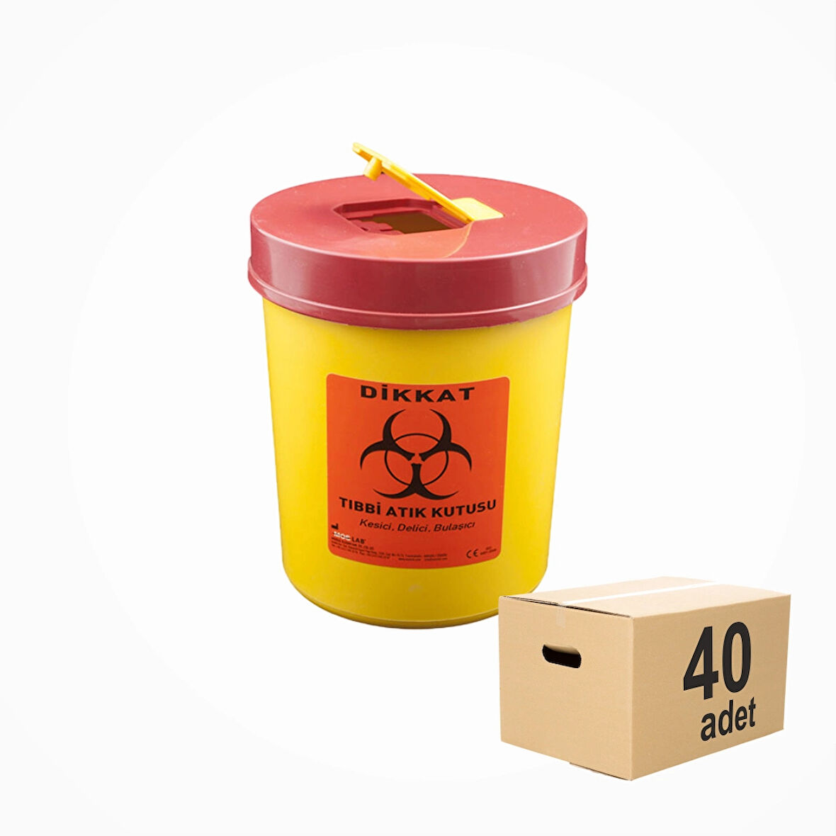 Tıbbi Atık Kovası 1,3 Lt | 40 Adet