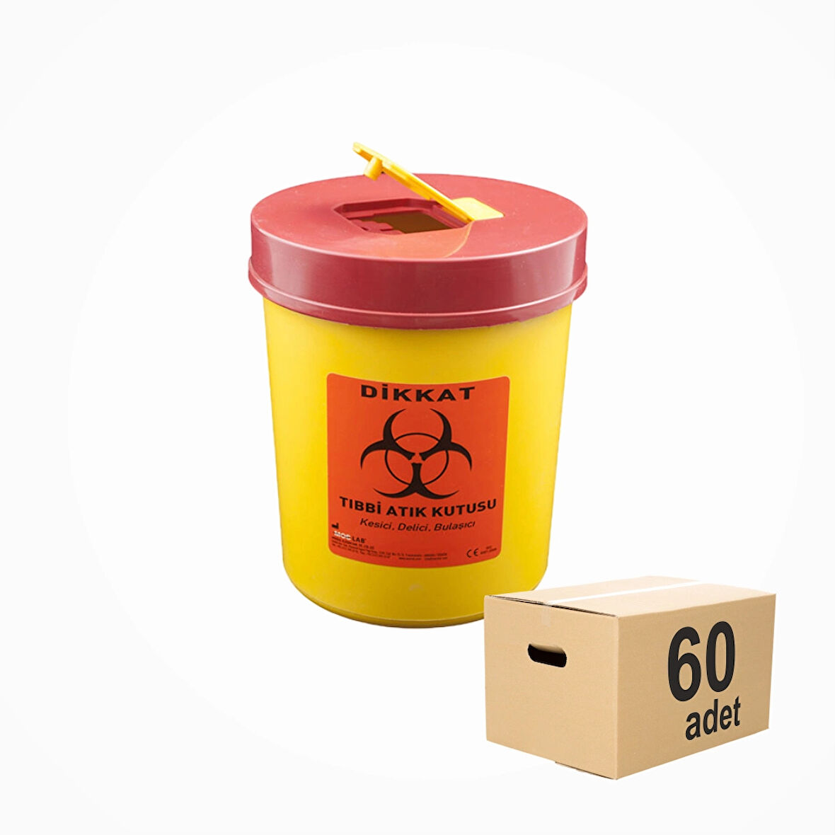 Tıbbi Atık Kovası 1,3 Lt | 60 Adet