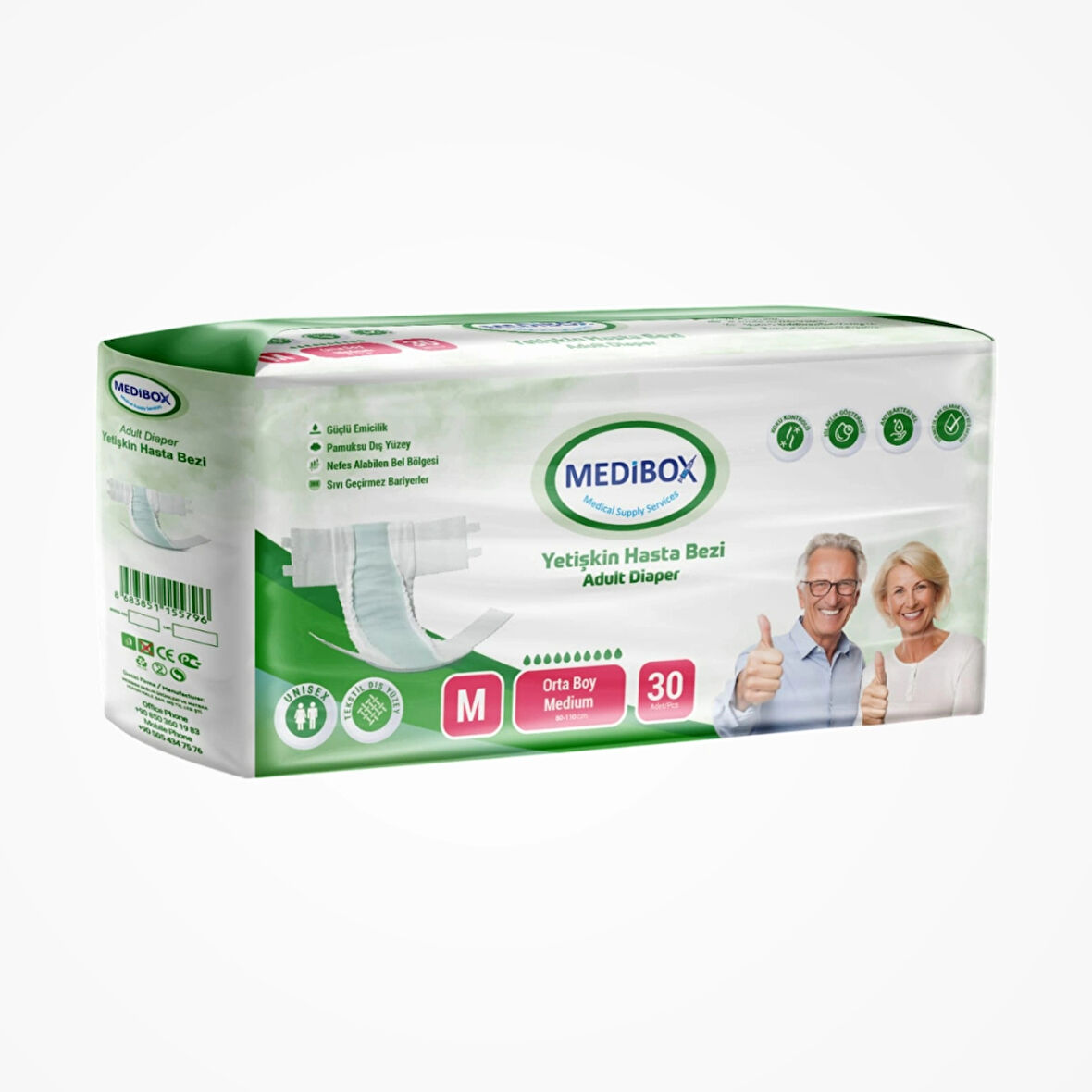 Medibox Yetişkin Bel Bantlı Hasta Bezi (M) Medium | 30 Adet