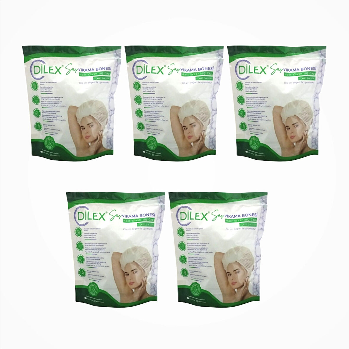 Dilex Hasta Saç Yıkama Bonesi - 5 Adet