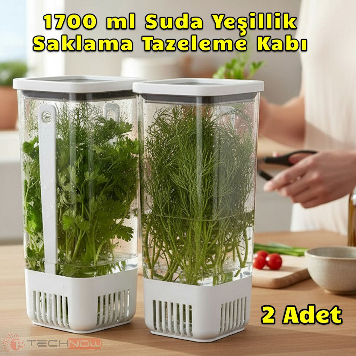 Vip Ahmet VP-007 Suda Yeşillik Saklama Kabı 1.7 Litre 2 Adet