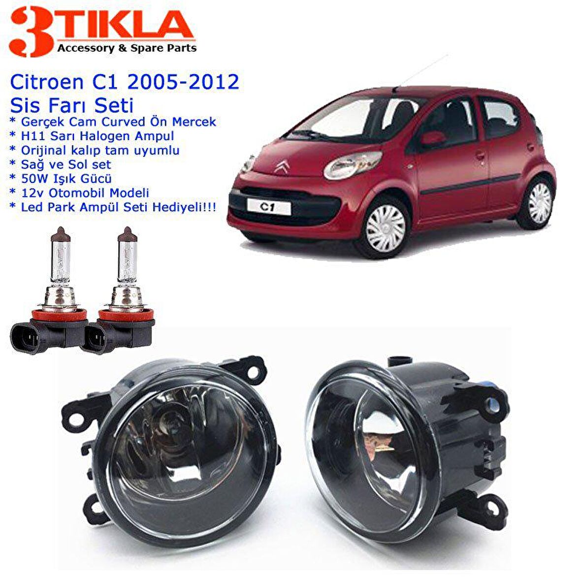 Peugeot 107 Sis Farı Set  Oem:  8200074008