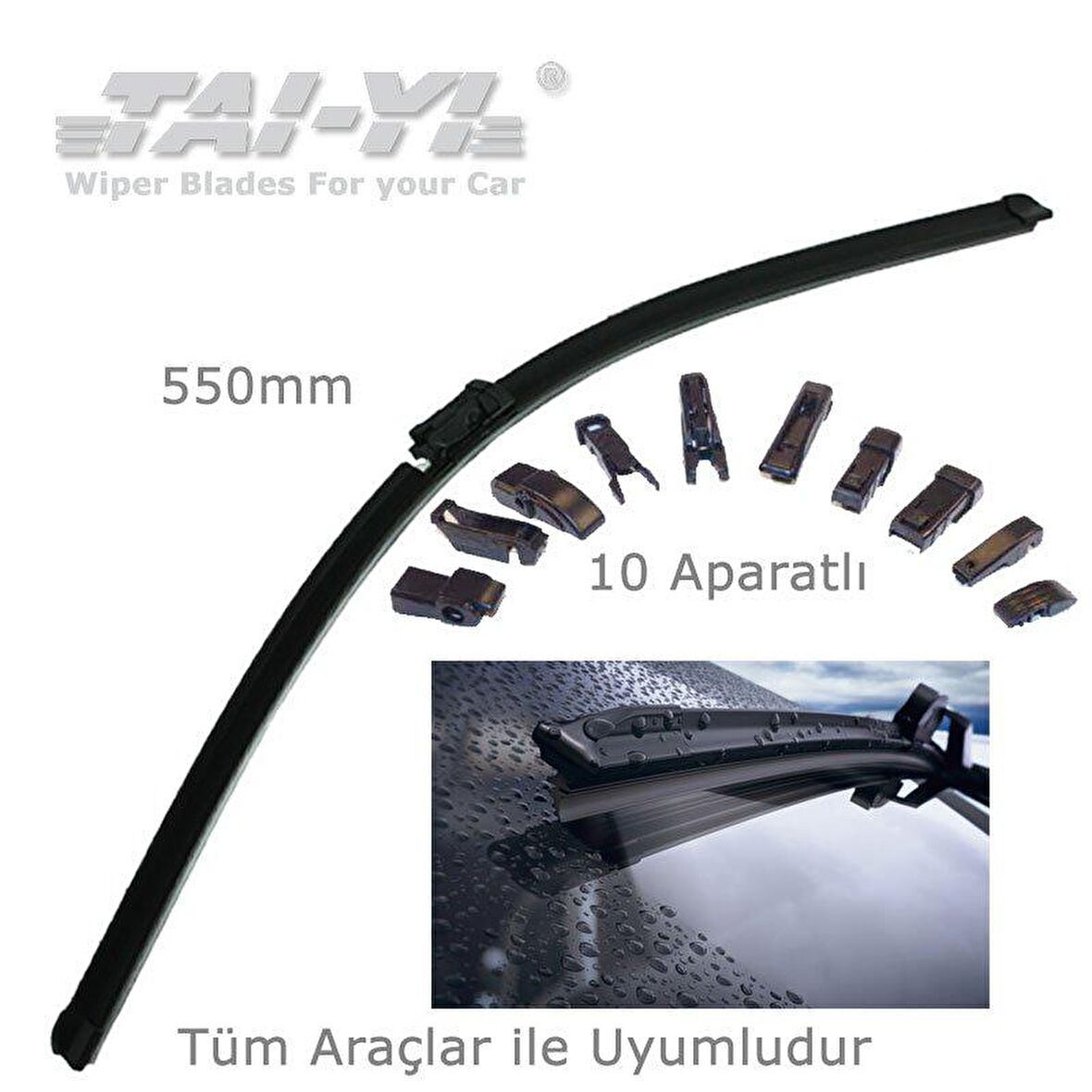 Tai-Yi 55cm 10 aparatlı Universal Silecek Süpürgesi (550mm)