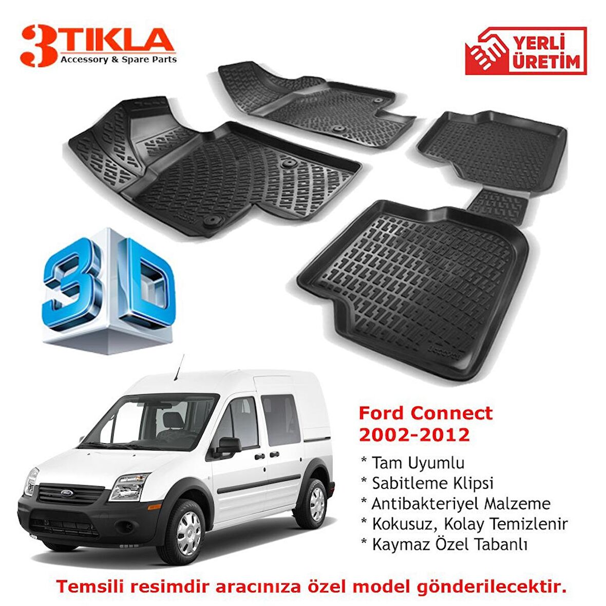 Connect 2002-2012 Premium 3D Havuzlu Paspas Seti