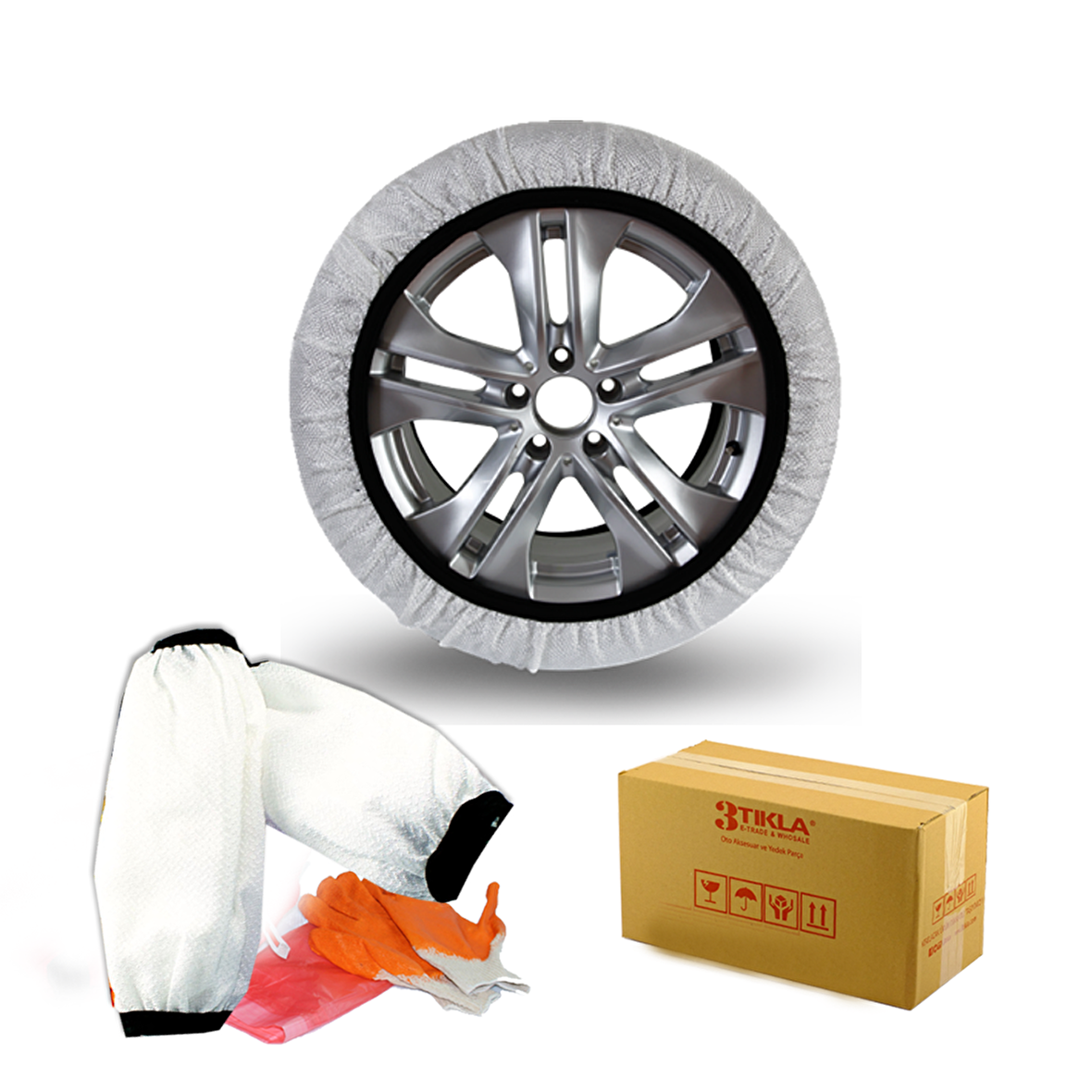 3 Tıkla Premium 175 50 R16 Dayanıklı Kar Patinaj Çorabı Small