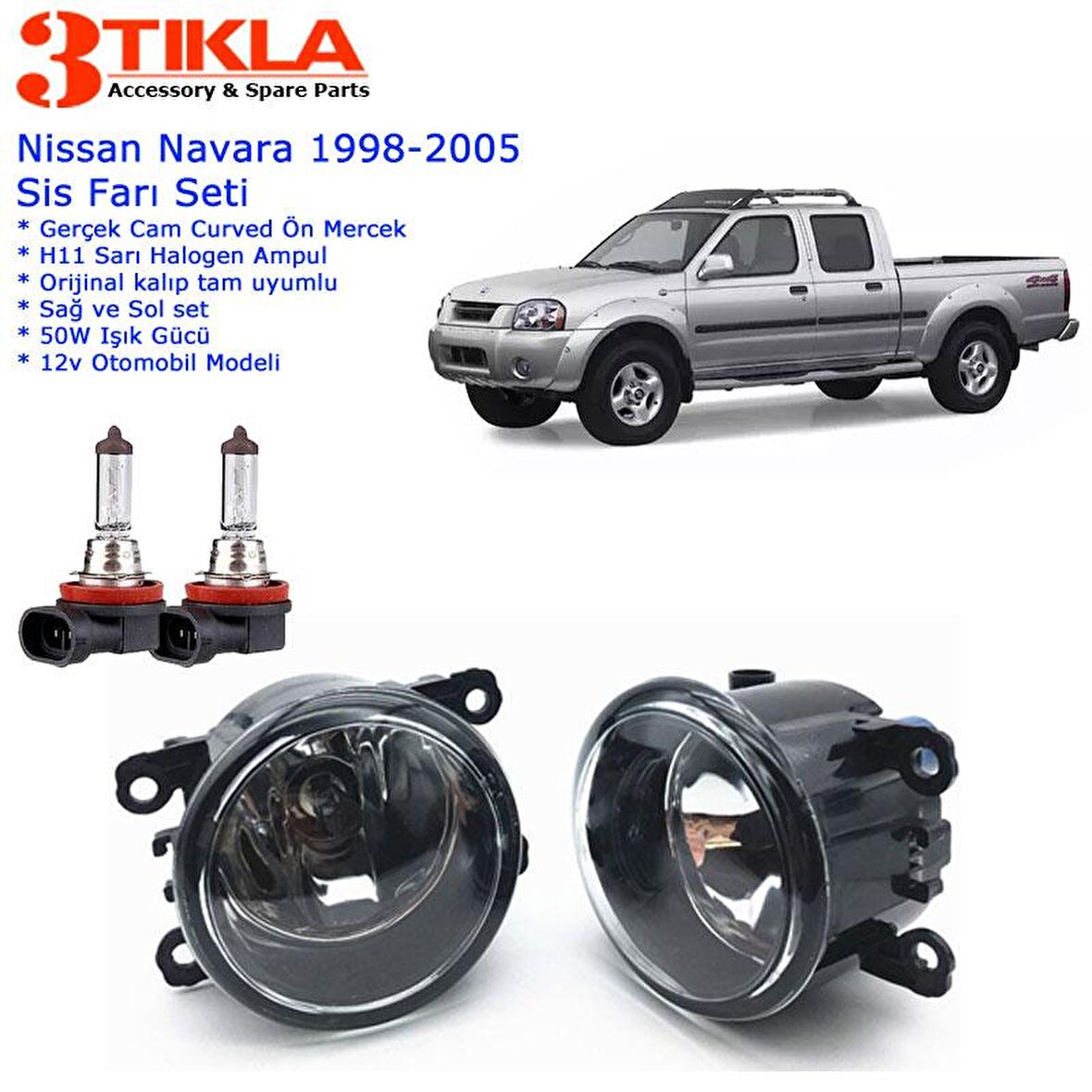 Nissan Navara 2000 Sis Farı Set  Oem:  8200074008