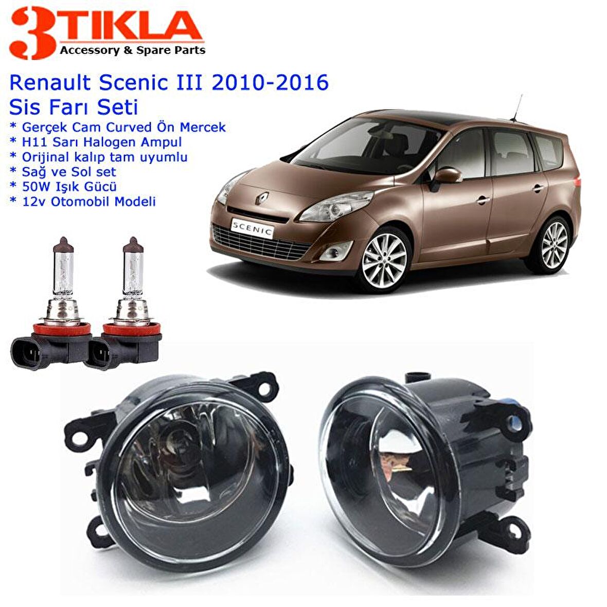 Renault Grand Scenic III 2010 Sis Farı Set  Oem:  8200074008