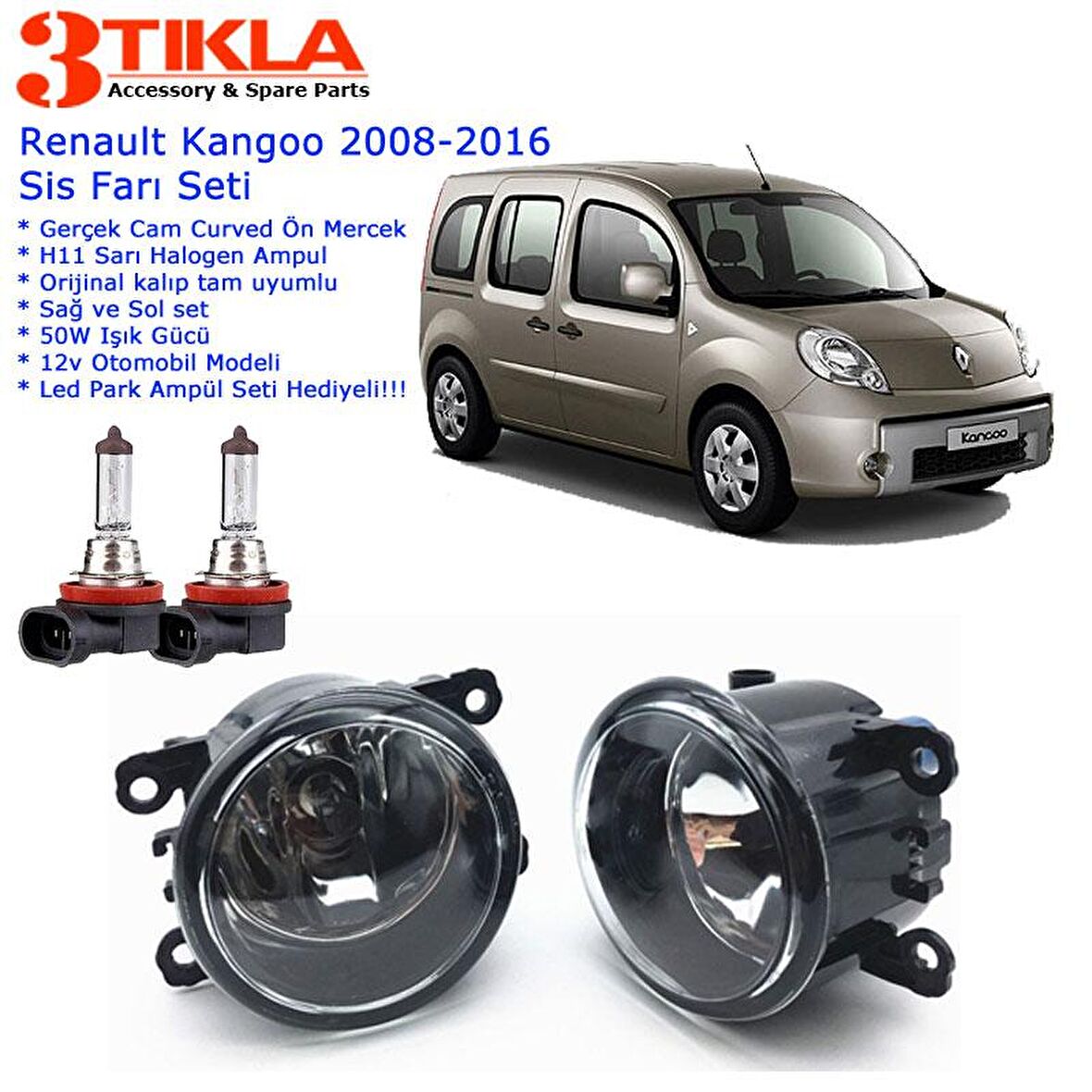 Renault Kangoo 2016 Sis Farı Set  Oem:  8200074008