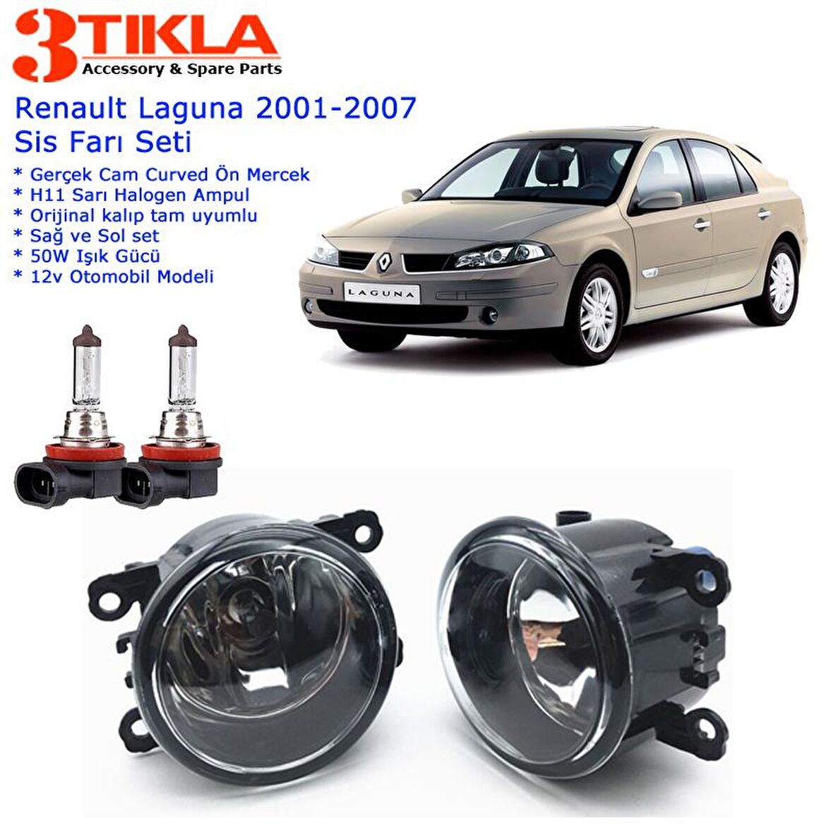 Renault Laguna 2004 Sis Farı Set  Oem:  8200074008