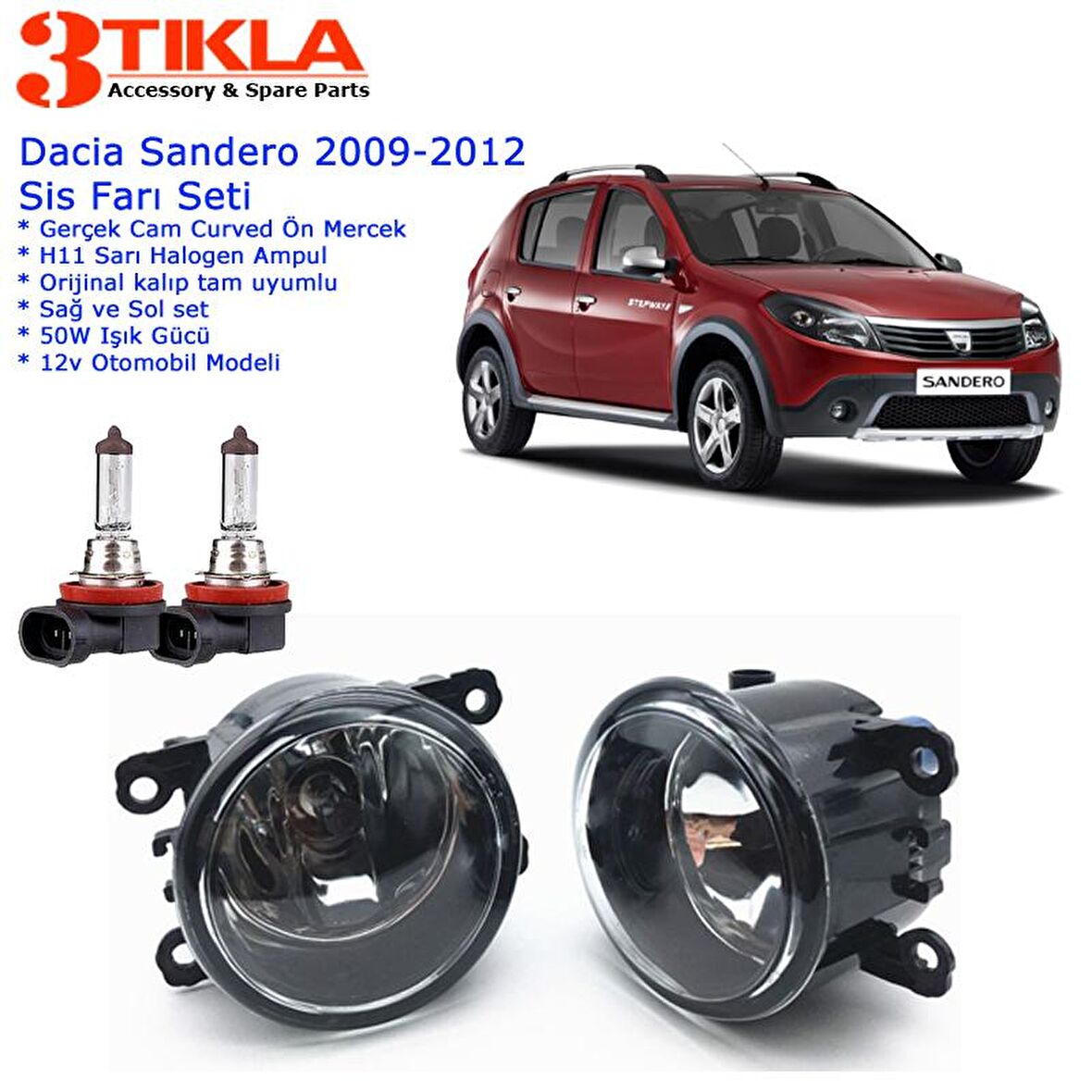 Dacia Sandero 2010 Sis Farı Set  Oem:  8200074008