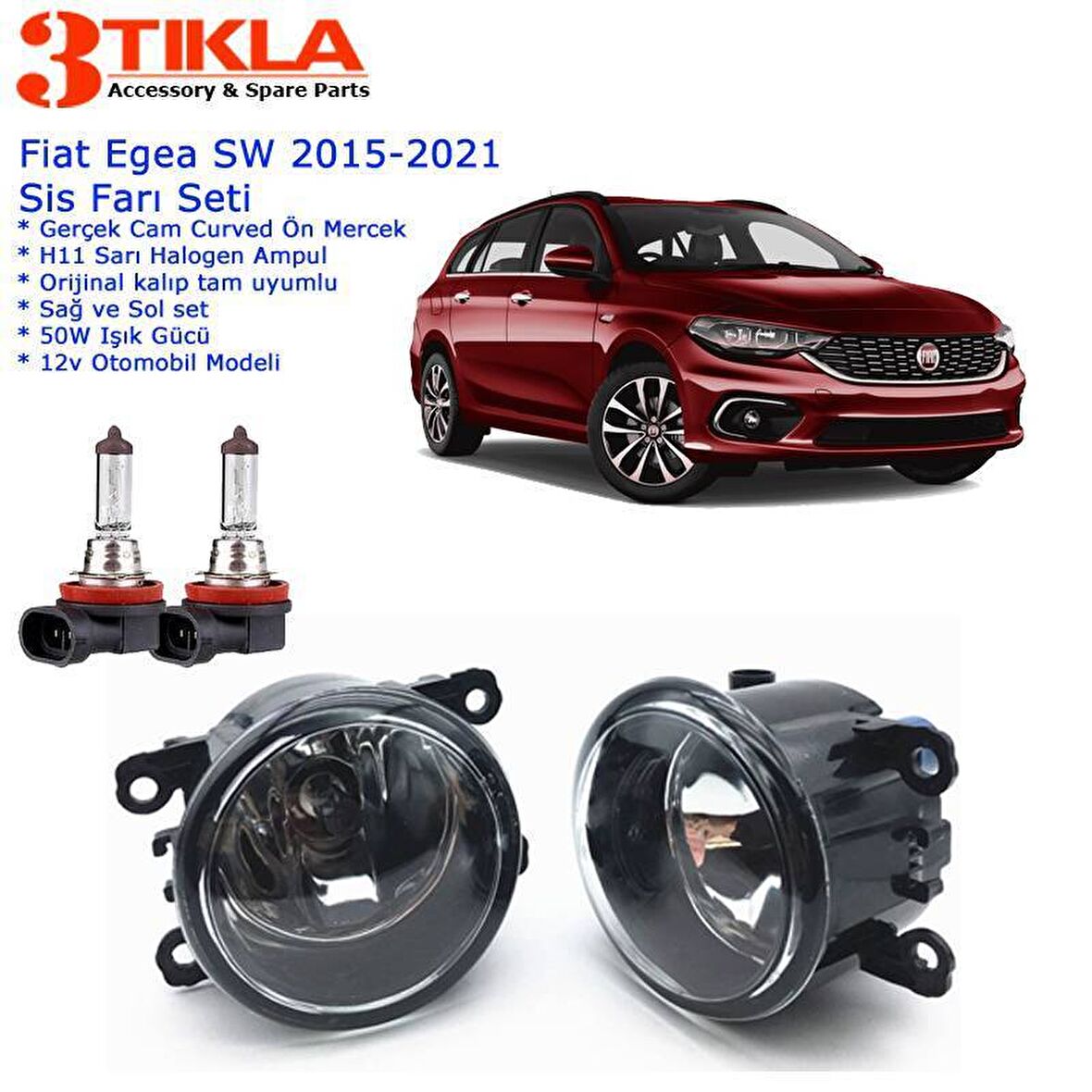 Fiat Egea SW 2018 Sis Farı Set  Oem:  8200074008