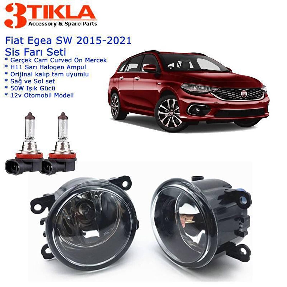 Fiat Egea SW 2020 Sis Farı Set  Oem:  8200074008