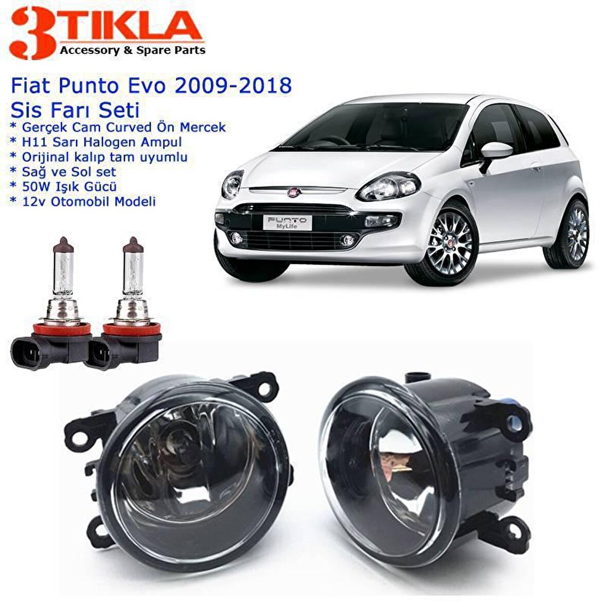 Fiat Punto Evo 2009 Sis Farı Set  Oem:  8200074008
