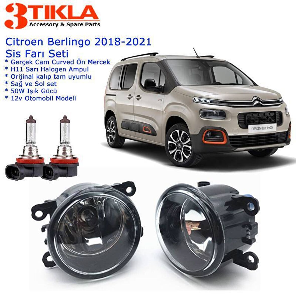 Citroen Berlingo 2019 Sis Farı Set  Oem:  8200074008