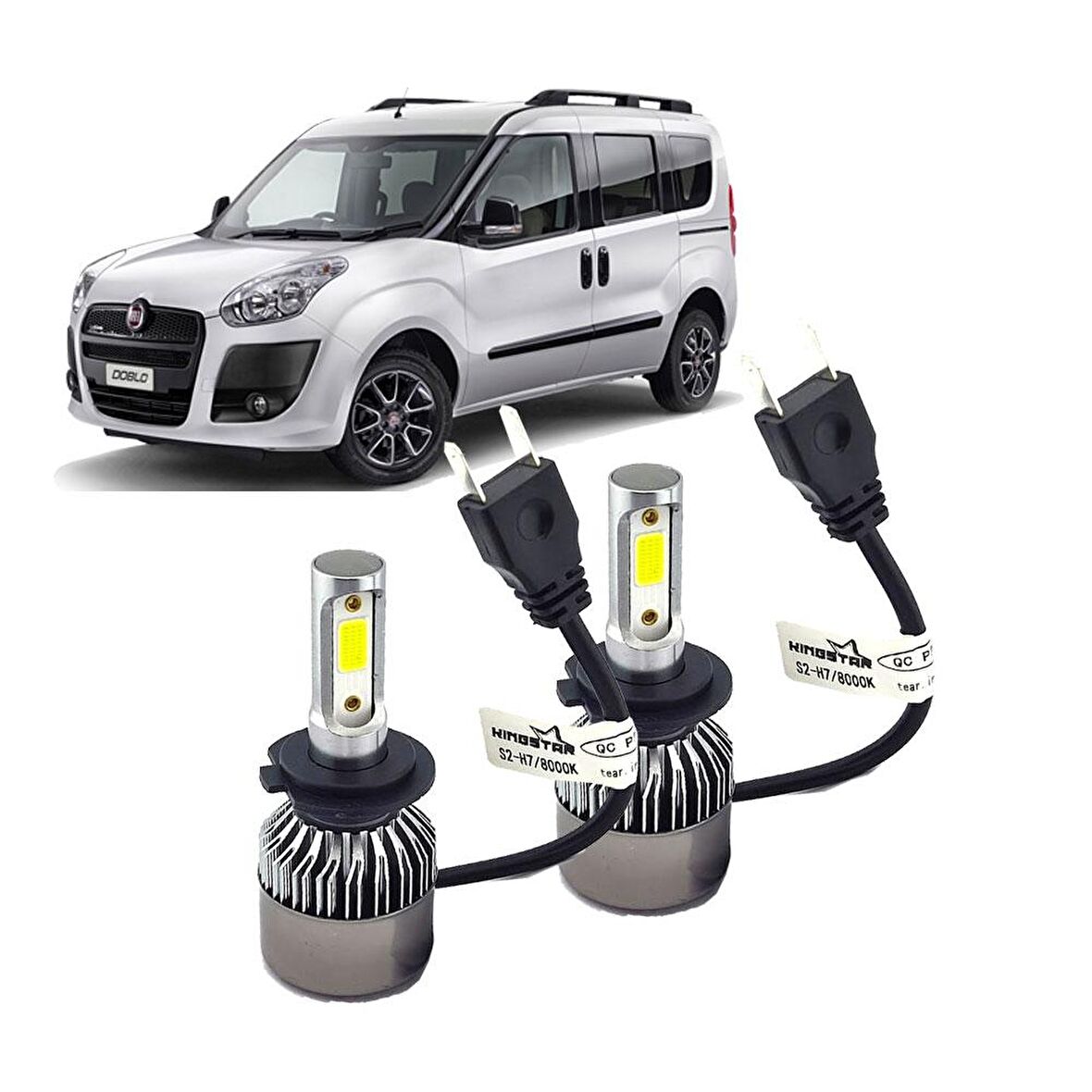 Fiat Albea 2012 Uzun Far Ampul H7 Beyaz Led Xenon Şimşek Etkili 8000 Lümen