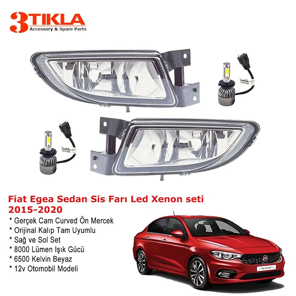 Fiat Egea Sedan 2015 Sis Farı Takımı Led Xenon Set