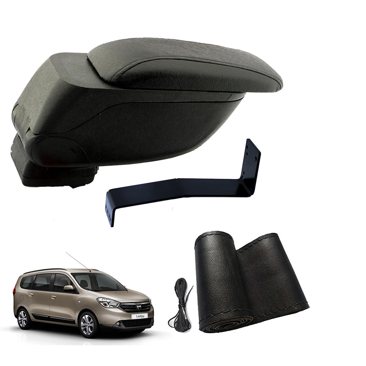 3 Tıkla Eko Set Dacia Lodgy 2014 Geniş Hacimli  Delmesiz Çelik Ayaklı  Kolçak ve Direksiyon Kılıfı