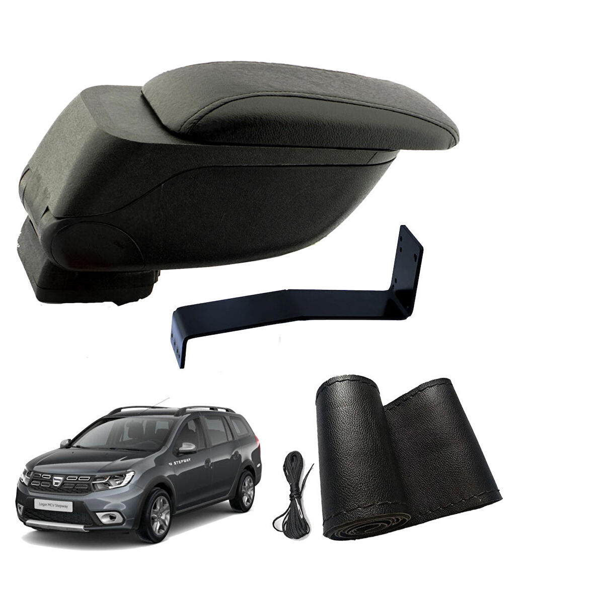 3 Tıkla Eko Set Dacia Logan MCV 2016 Geniş Hacimli  Delmesiz Çelik Ayaklı  Kolçak ve Direksiyon Kılıfı