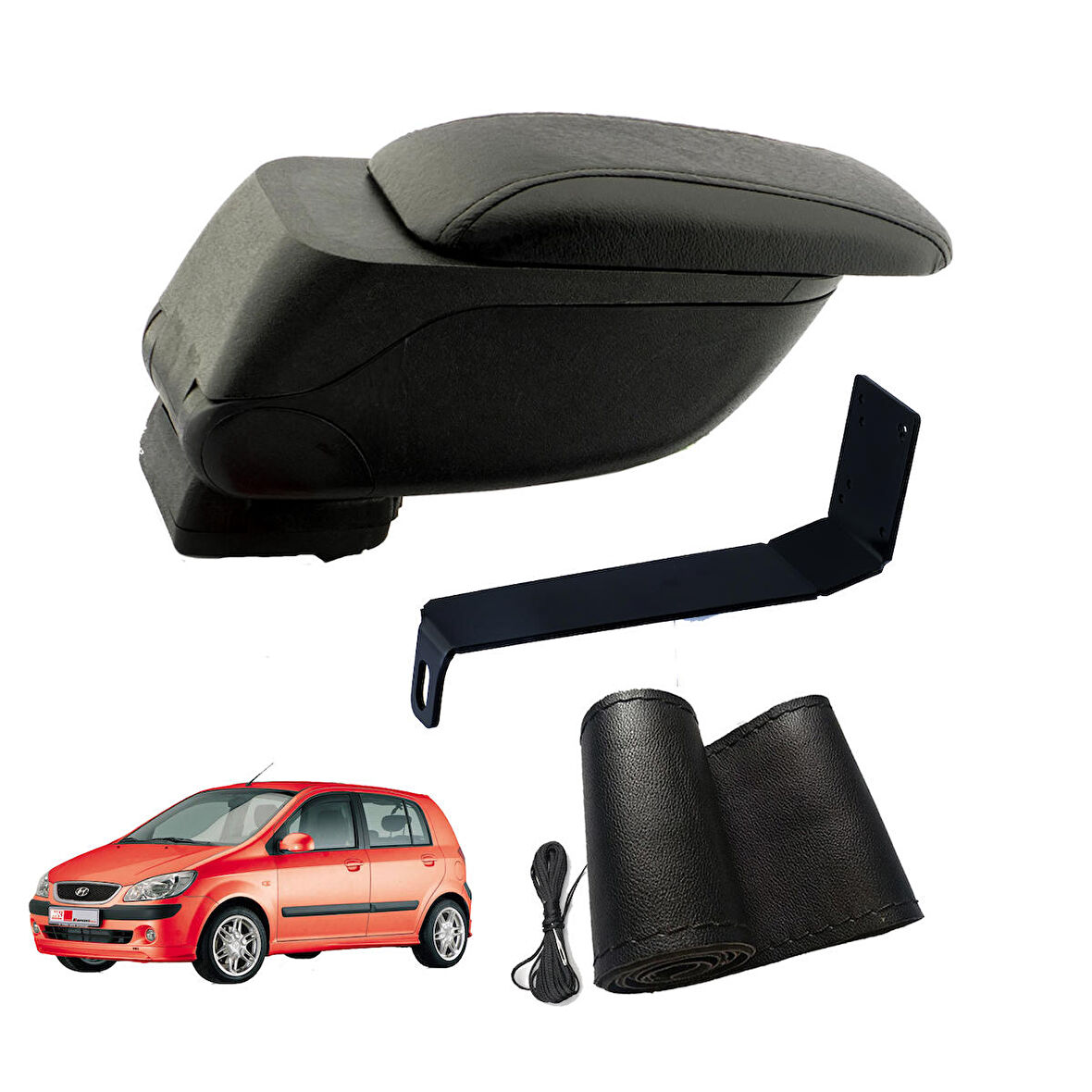 3 Tıkla Eko Set Hyundai Getz 2007 Geniş Hacimli  Delmesiz Çelik Ayaklı  Kolçak ve Direksiyon Kılıfı