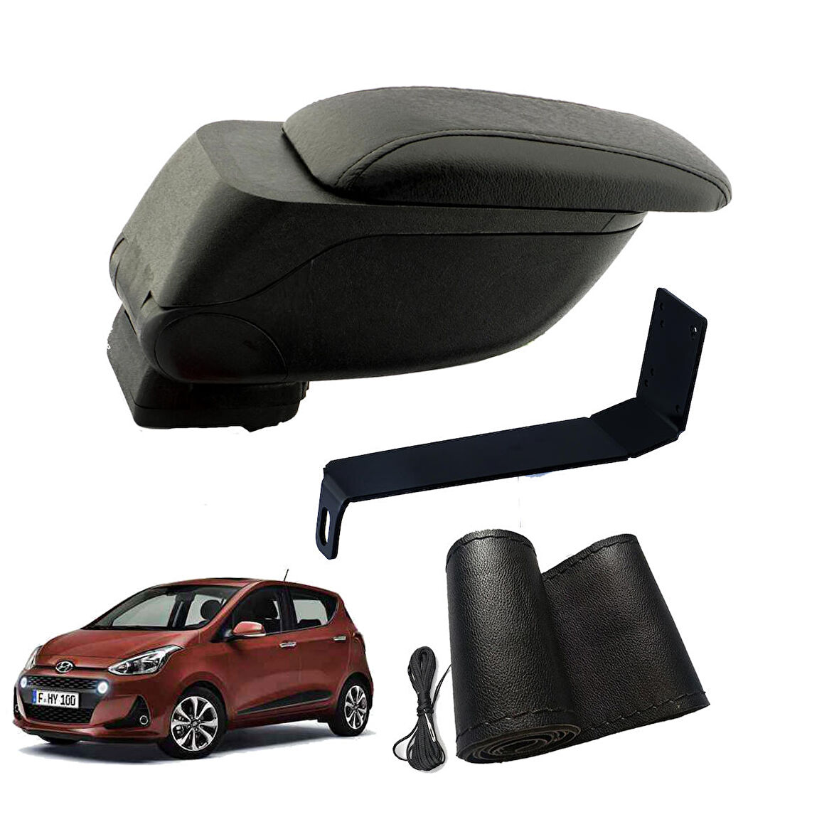 3 Tıkla Eko Set Hyundai i10 2016 Geniş Hacimli  Delmesiz Çelik Ayaklı  Kolçak ve Direksiyon Kılıfı