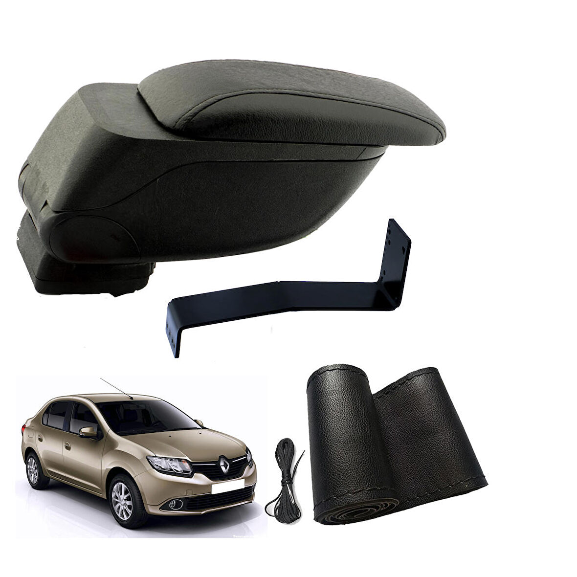 3 Tıkla Eko Set Renault Symbol 2015 Geniş Hacimli  Delmesiz Çelik Ayaklı  Kolçak ve Direksiyon Kılıfı