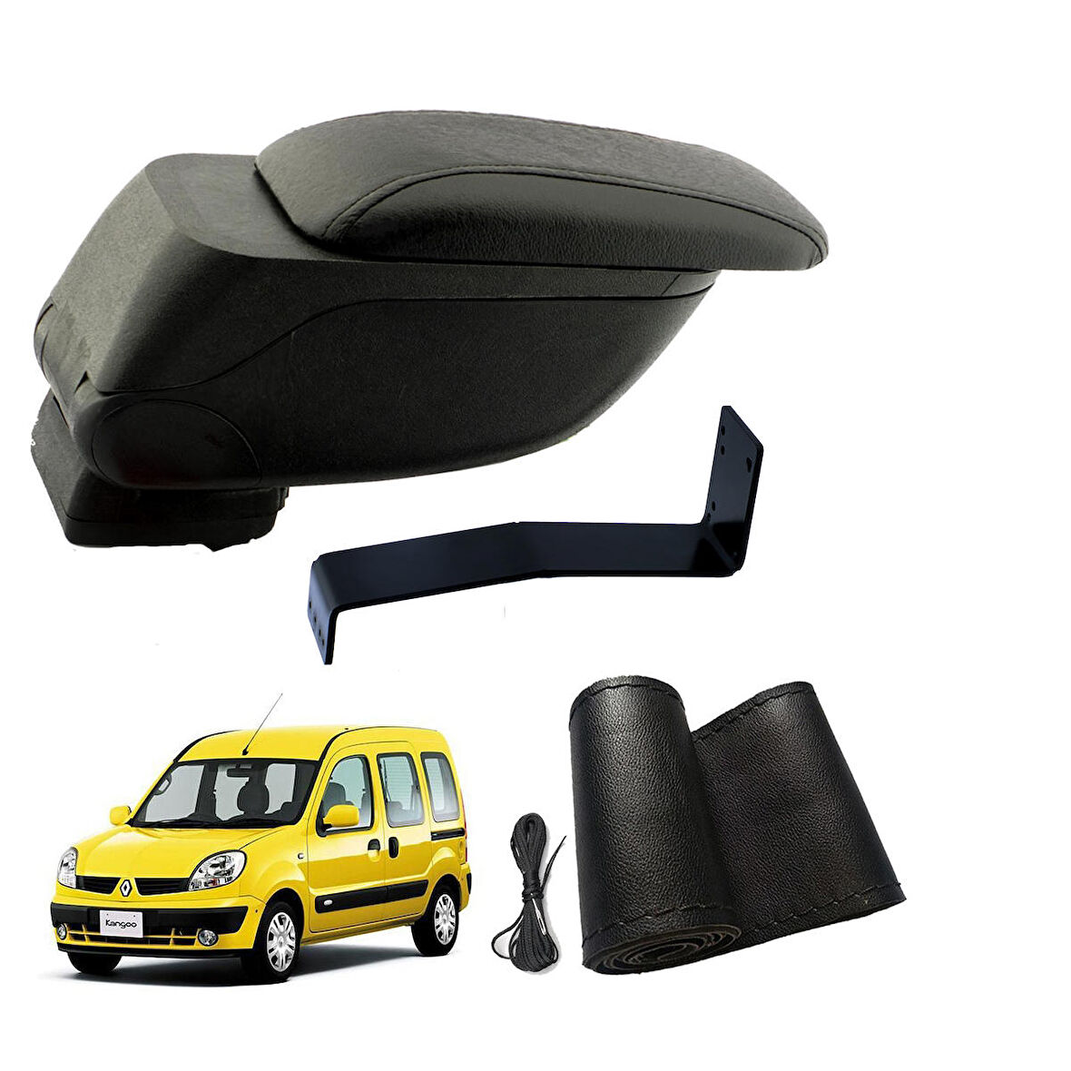 3 Tıkla Eko Set Renault Kangoo 2003 Geniş Hacimli  Delmesiz Çelik Ayaklı  Kolçak ve Direksiyon Kılıfı