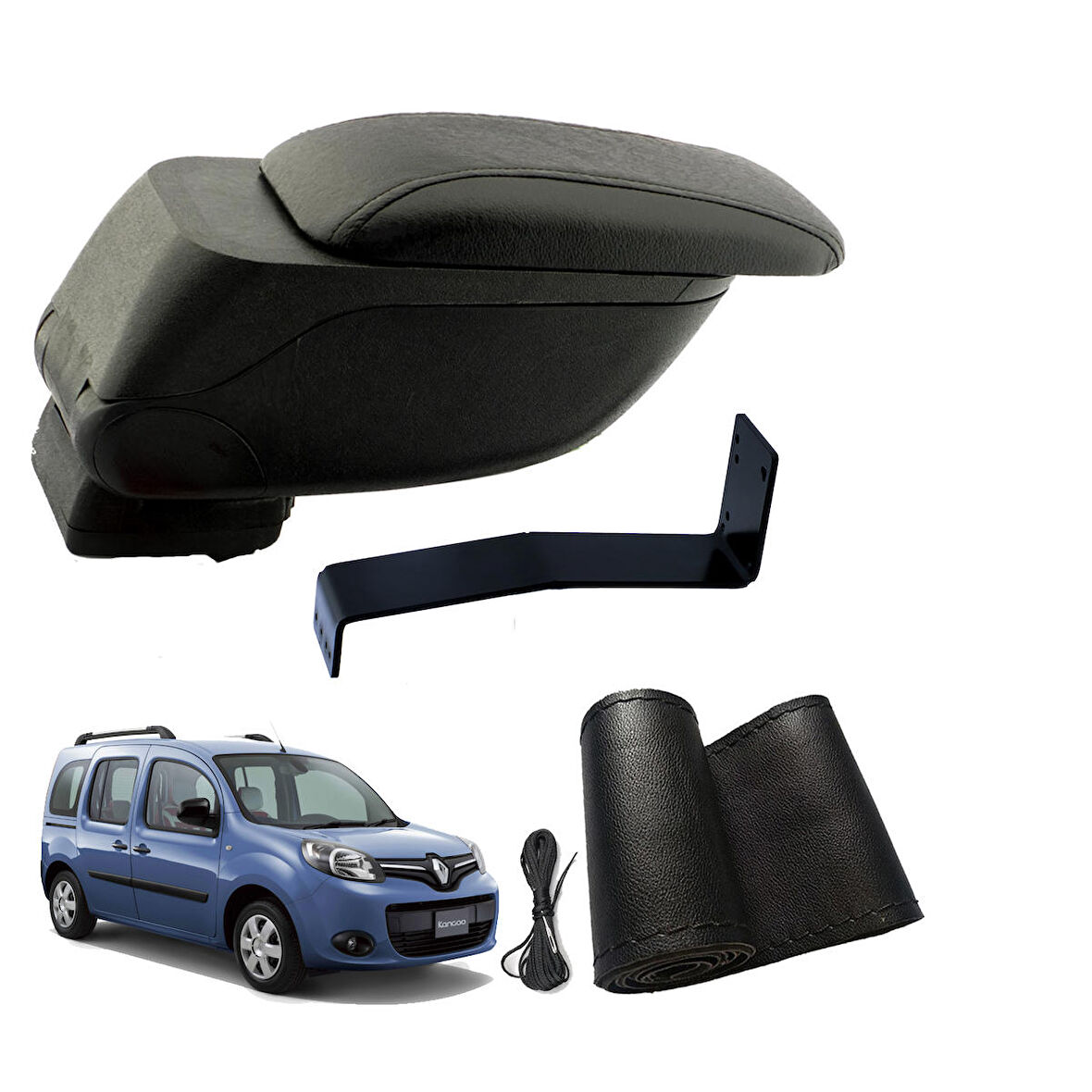 3 Tıkla Eko Set Renault Kangoo 2014 Geniş Hacimli  Delmesiz Çelik Ayaklı  Kolçak ve Direksiyon Kılıfı