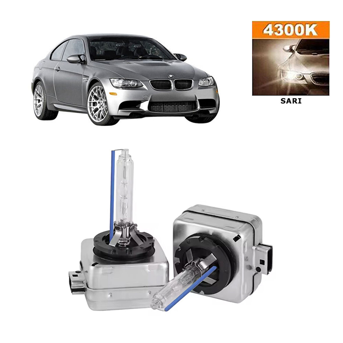 BMW 3 Serisi E92-E93 2005-2012 Xenon D1S / D1R 4300K Sarı HID Xenon Ampul 2 Adet