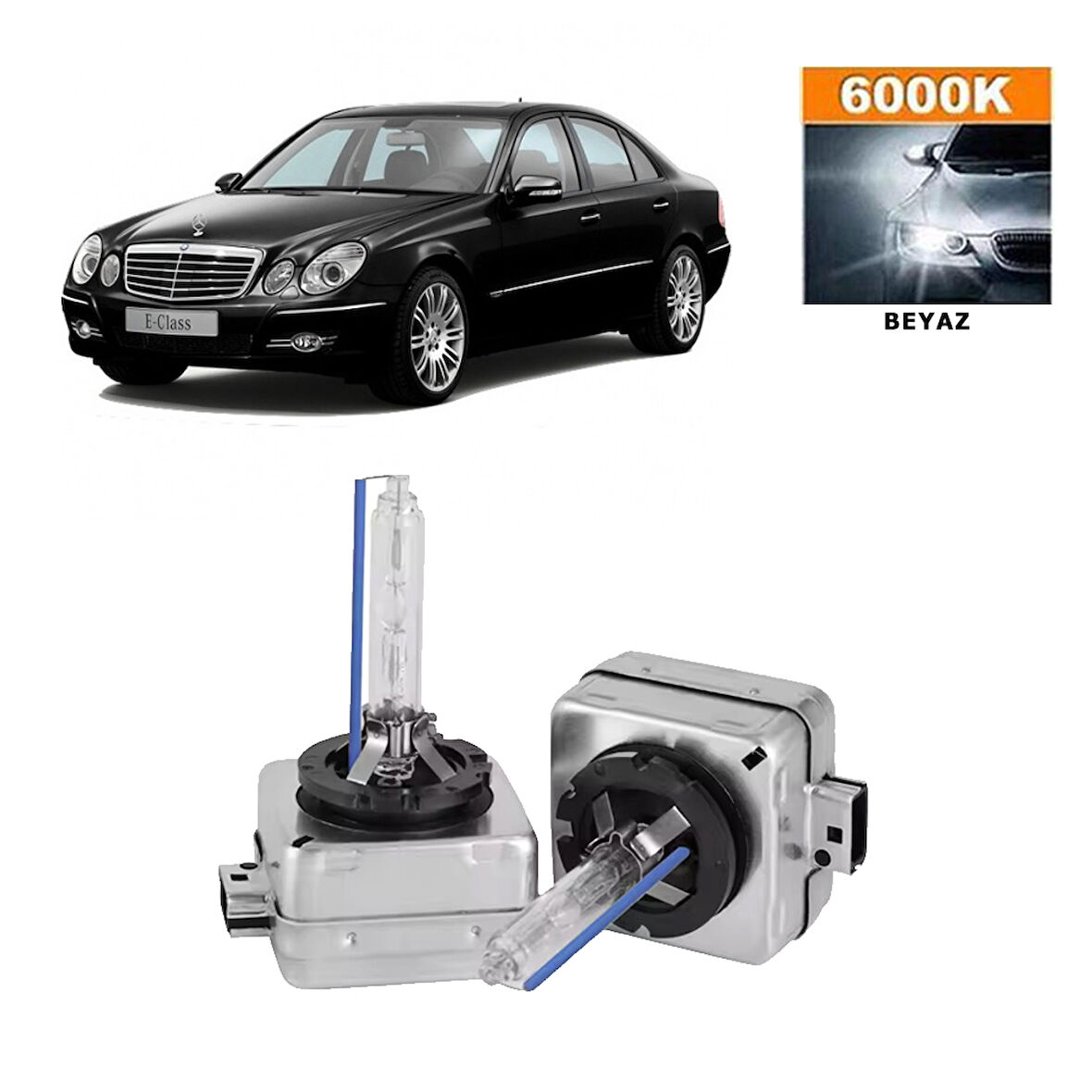 Mercedes E Serisi W211 2001-2009 Xenon D1S / D1R 6000K Beyaz HID Xenon Ampul 2 Adet