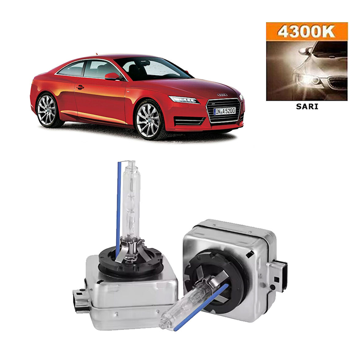 Audi A5 2011-2019 D3S / D3R 4300K Sarı HID Xenon Ampul 2 Adet