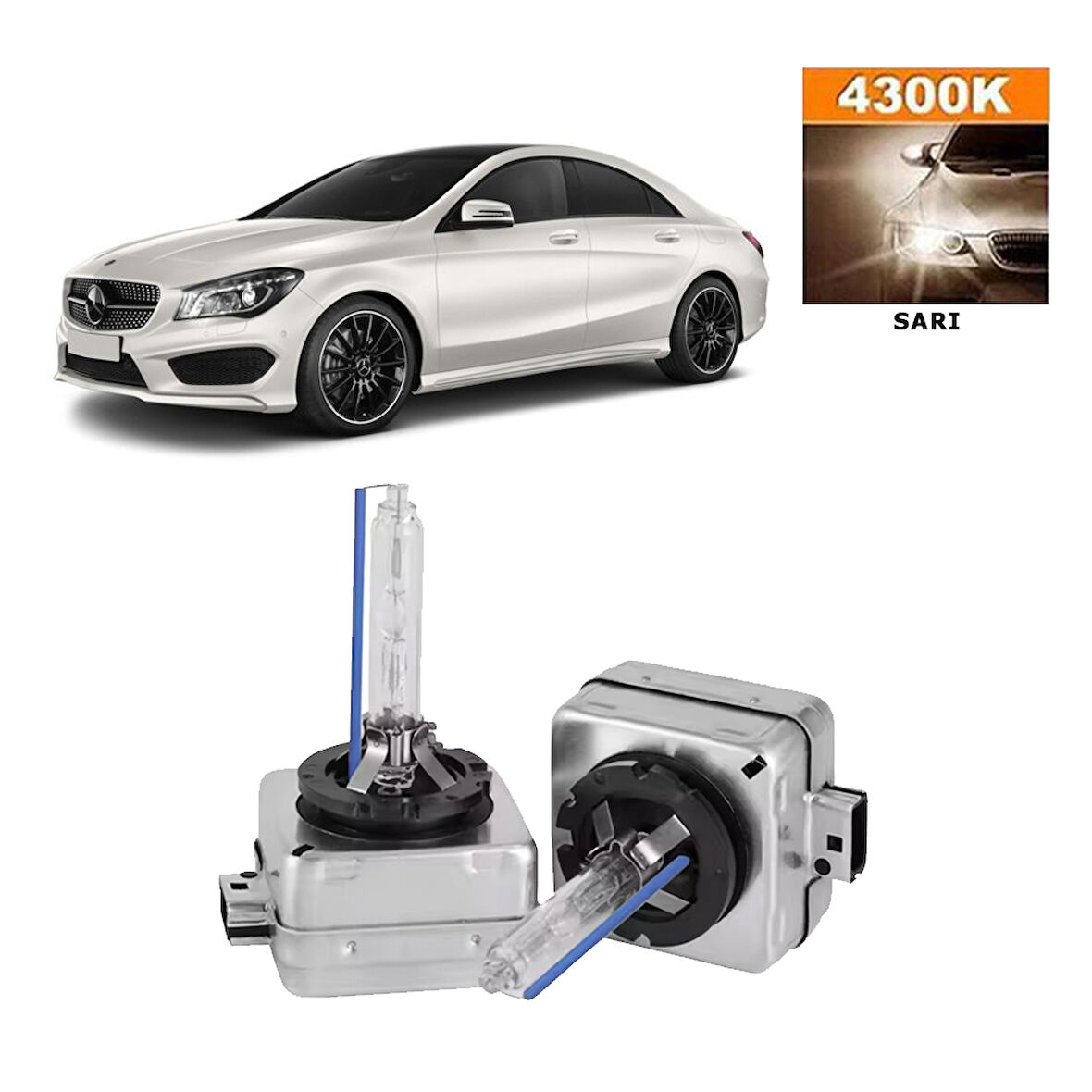 Mercedes CLA C117 2012-2016 D3S / D3R 4300K Sarı HID Xenon Ampul 2 Adet