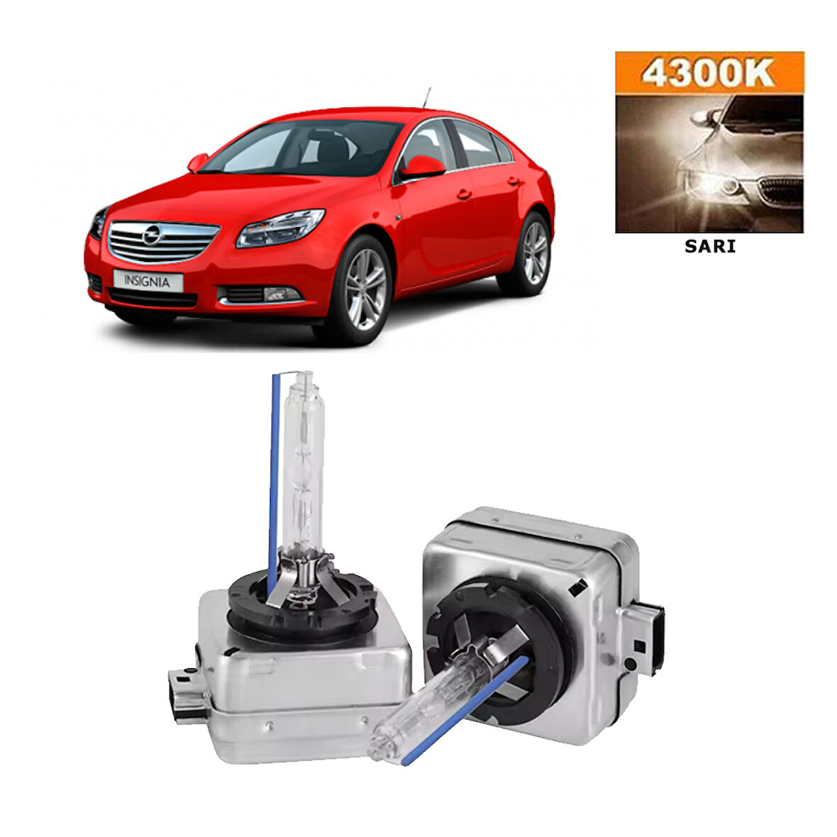 Ople Insignia COSMO 2014-2017 D3S / D3R 4300K Sarı HID Xenon Ampul 2 Adet