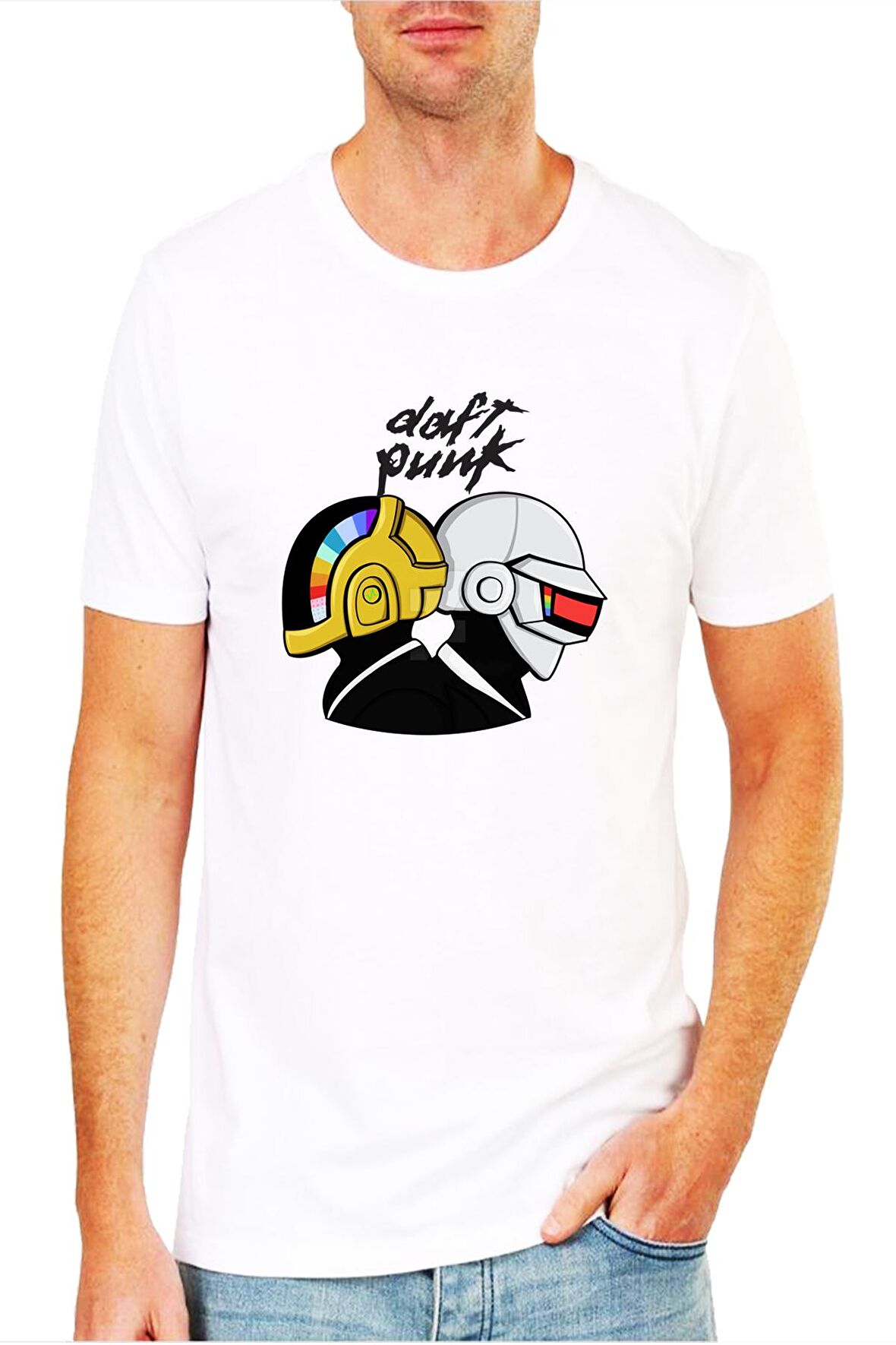 Daft Punk Tasarım Erkek T-Shirt