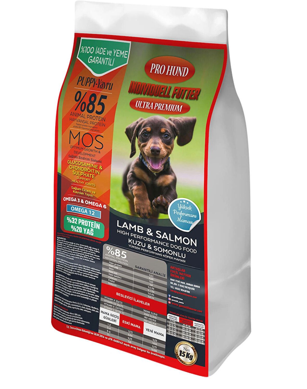 PRO HUND INDIVIDUELL Kuzu Etli & Somonlu Ultra Premium Yavru Köpek Maması (15Kg)