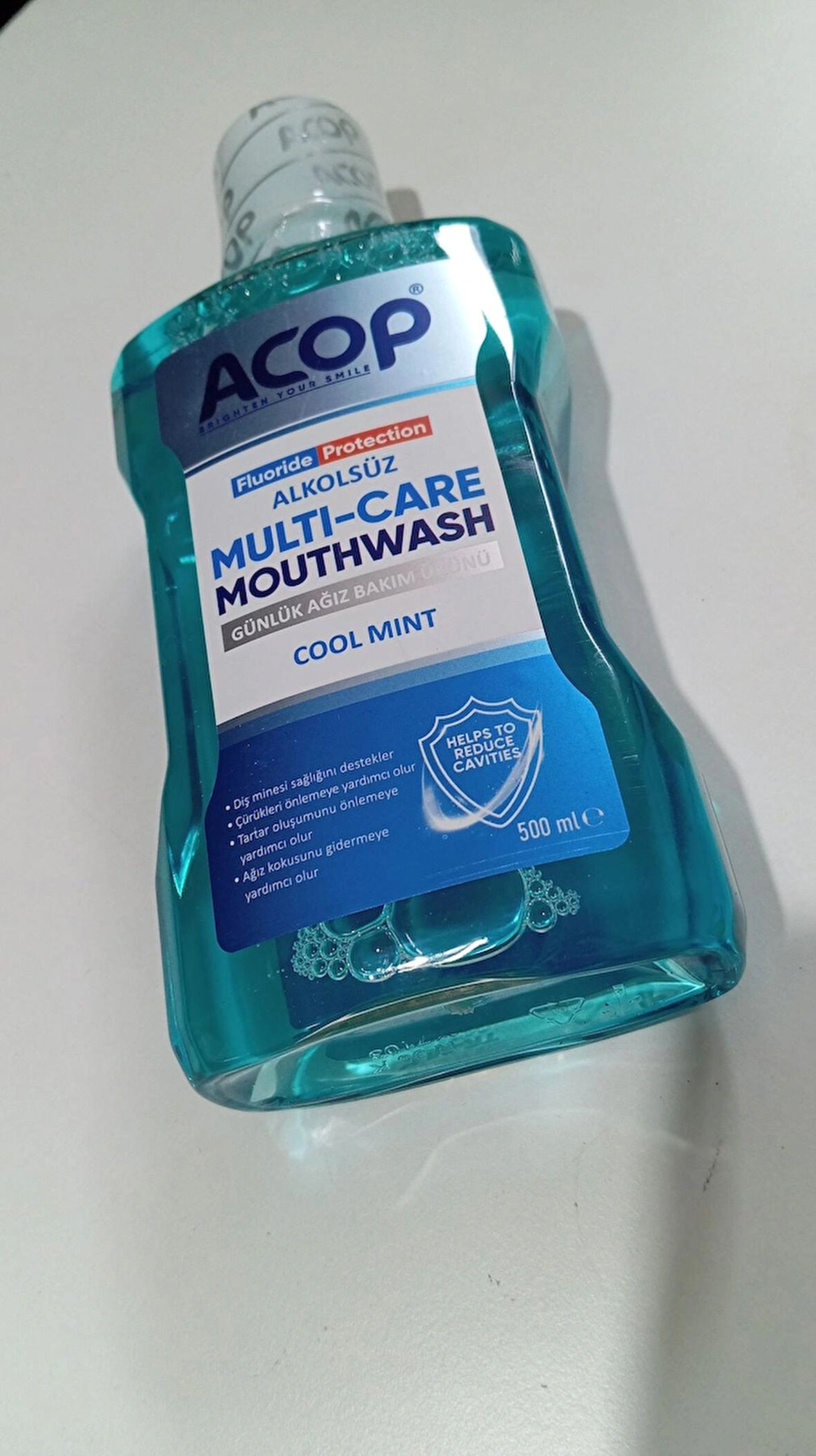 AĞIZ BAKIM SUYU FLUORİDE PROTECTİON COOL MİNT 500 ML ALKOLSÜZ ACOP
