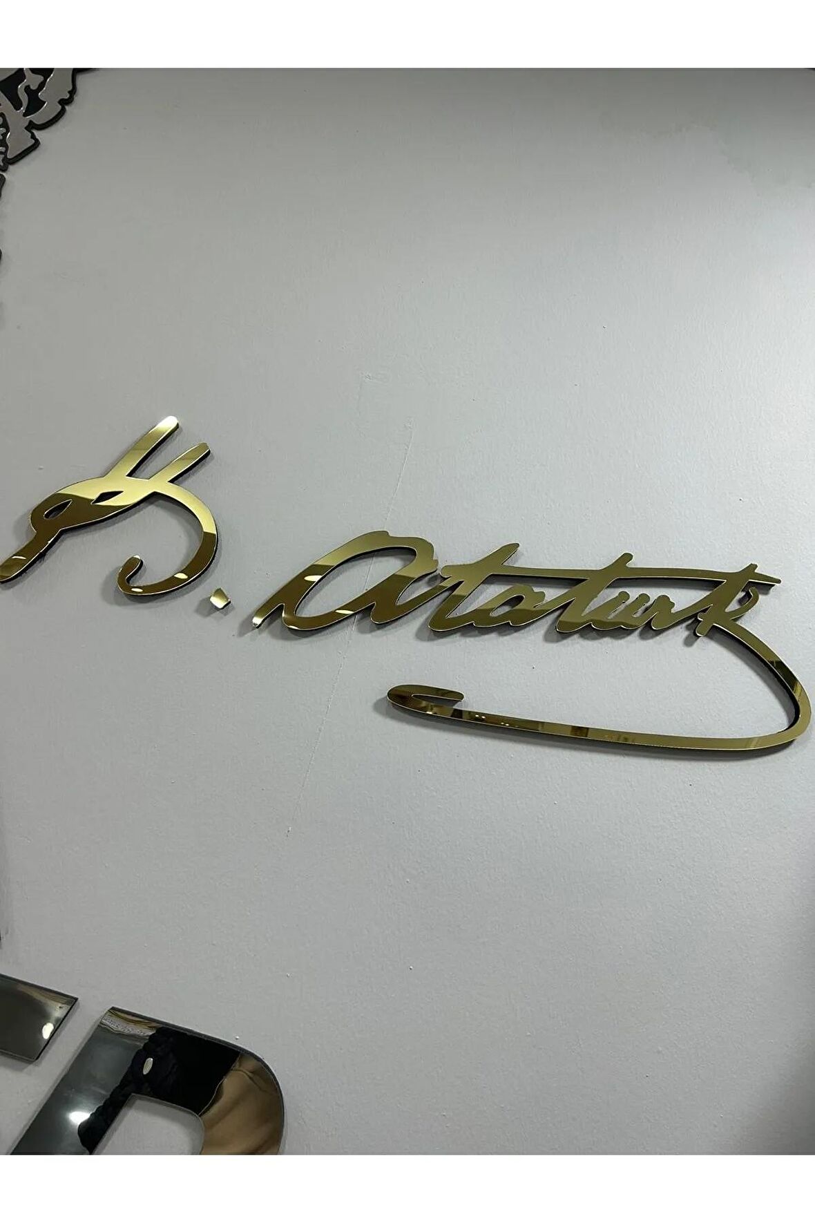 Atatürk Imzası Gold Duvar Dekoru