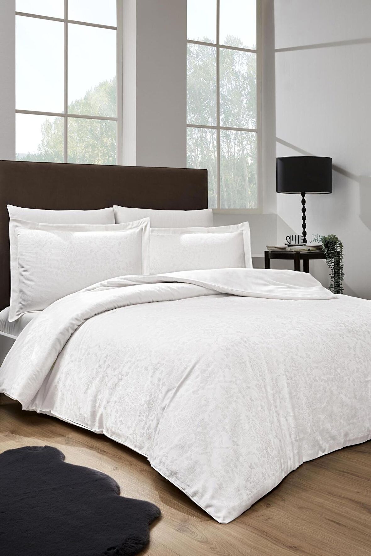 Özdilek Ornament Çift Kişilik Jakarlı Saten Nevresim Takımı