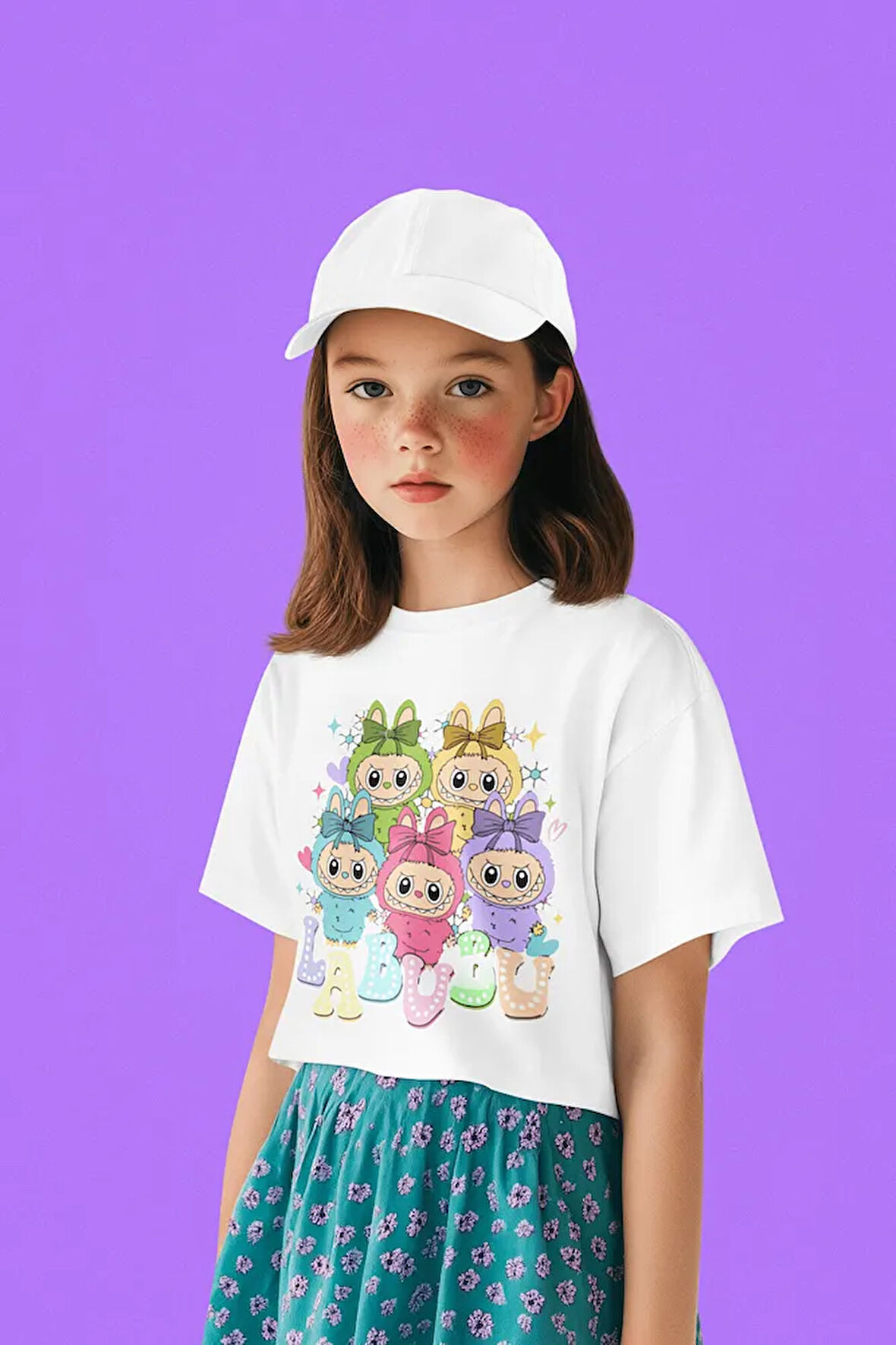 Labubu Baskılı Unisex Çizgi Film Çocuk Tişört (1-12 Yaş)