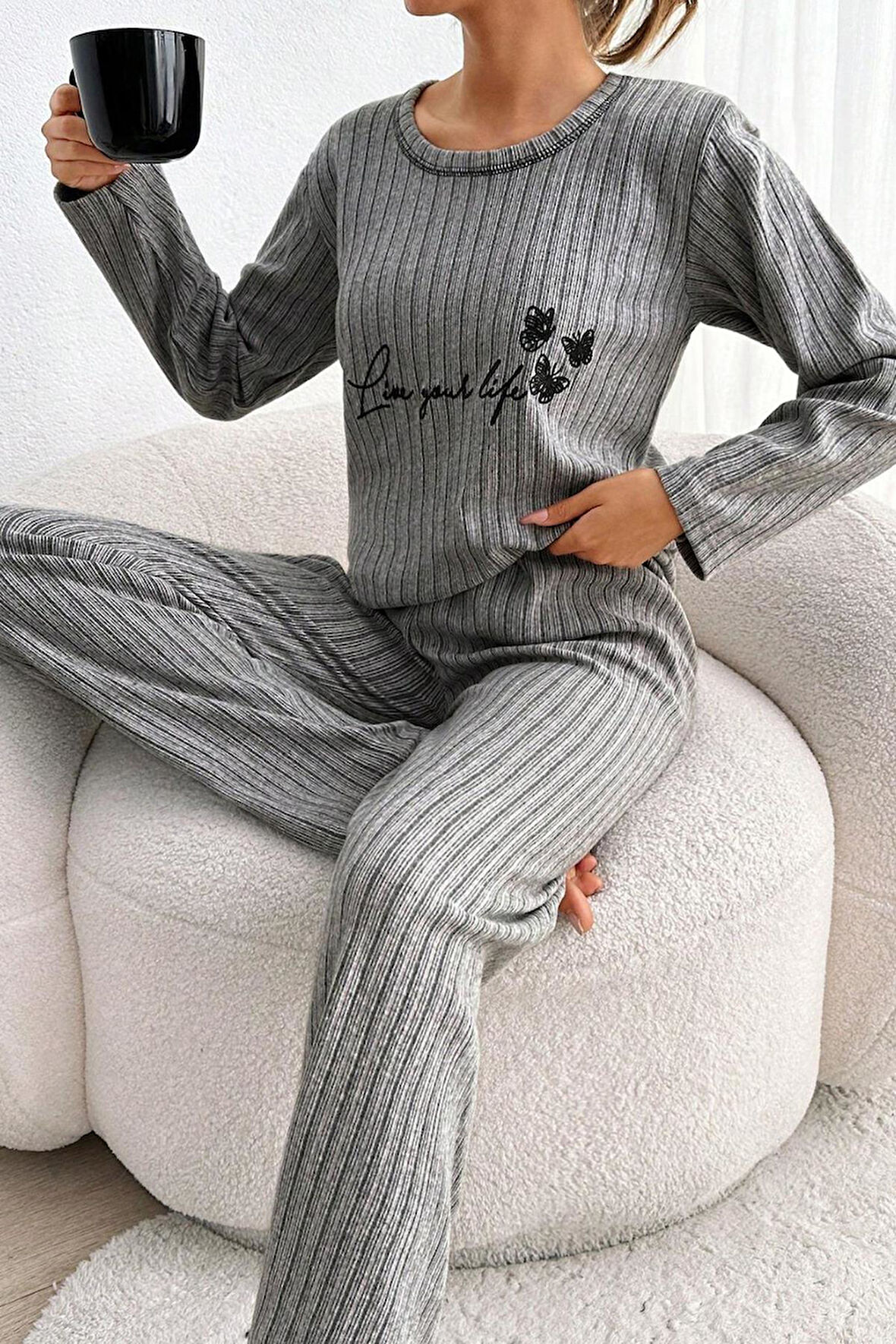 Zhlbutik Genç Baskılı İ̇nterlok Pijama Takımı