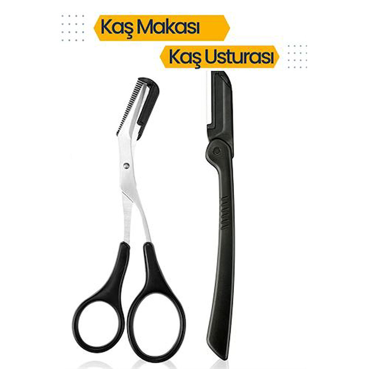 Zhltools Taraklı Kaş Makası ve Kaş Usturası Seti