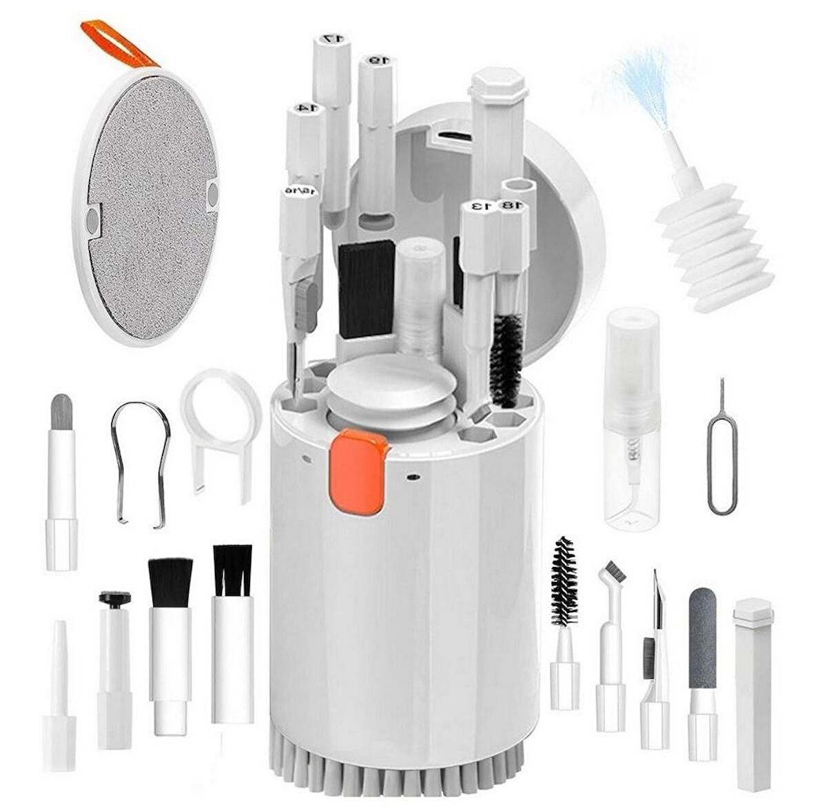 Zhltools 20 Parça Çok Fonksiyonlu Bilgisayar Temizleme Seti Klavye Cep Telefonu Kablosuz Kulaklık Temizleme