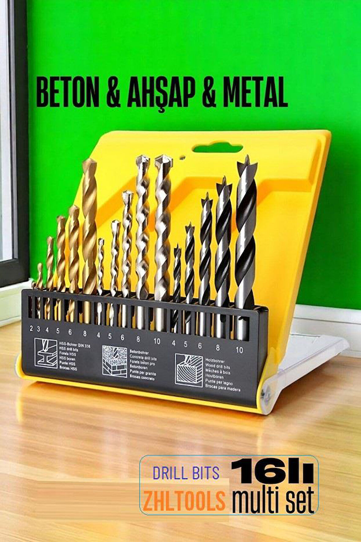 Zhltools Matkap Ucu Seti- Beton Metal Ahşap Matkap Ucu Drill Bits Set 16 lı SET