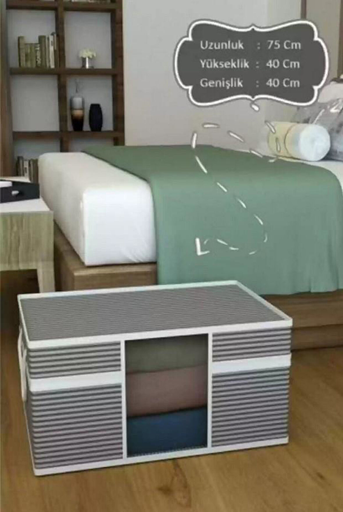 Zhltools Mega Boy Pencereli Hurç Çok Amaçlı Düzenleyici Saklama Kutusu 40x40x75 Cm