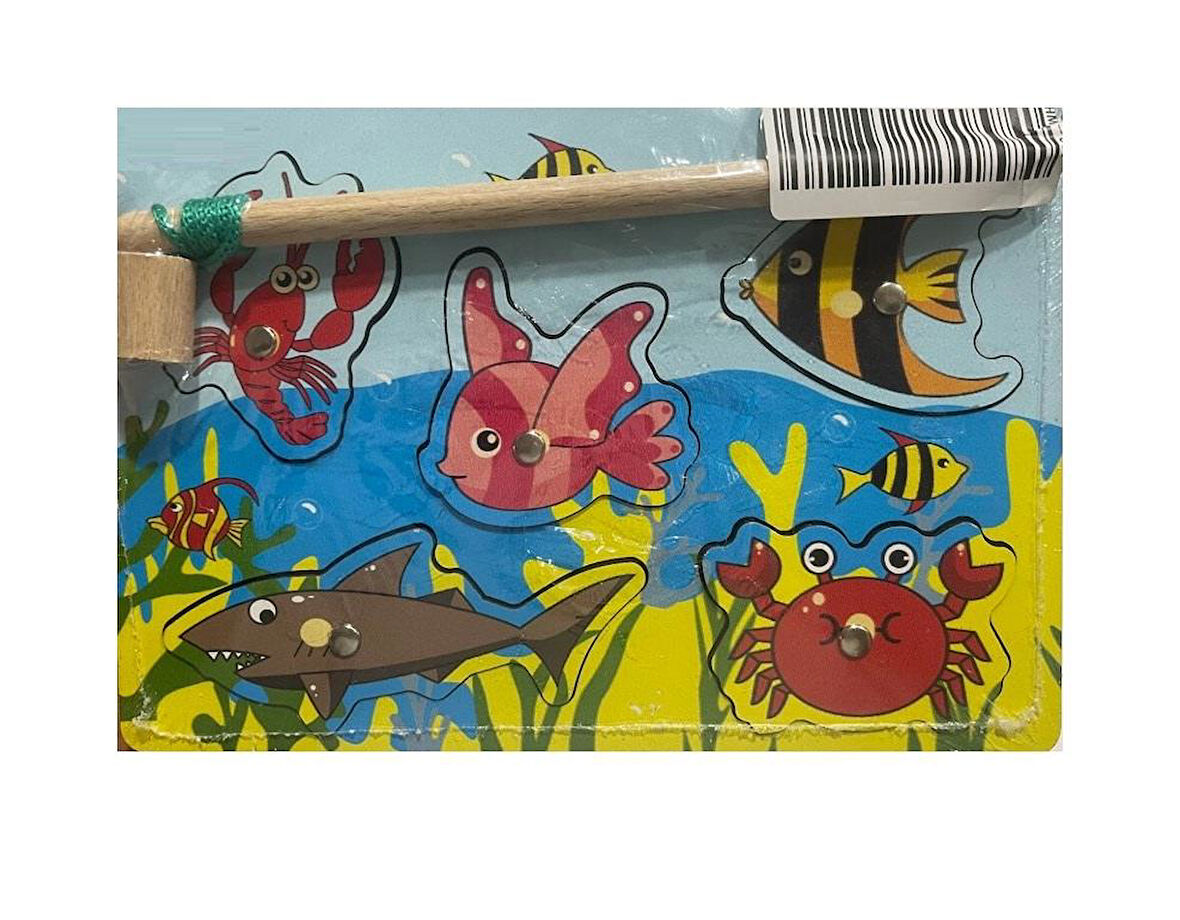 Zhltoys Ahşap Oltalı Balık Tutma Oyunu 6 Parça 17x12Cm