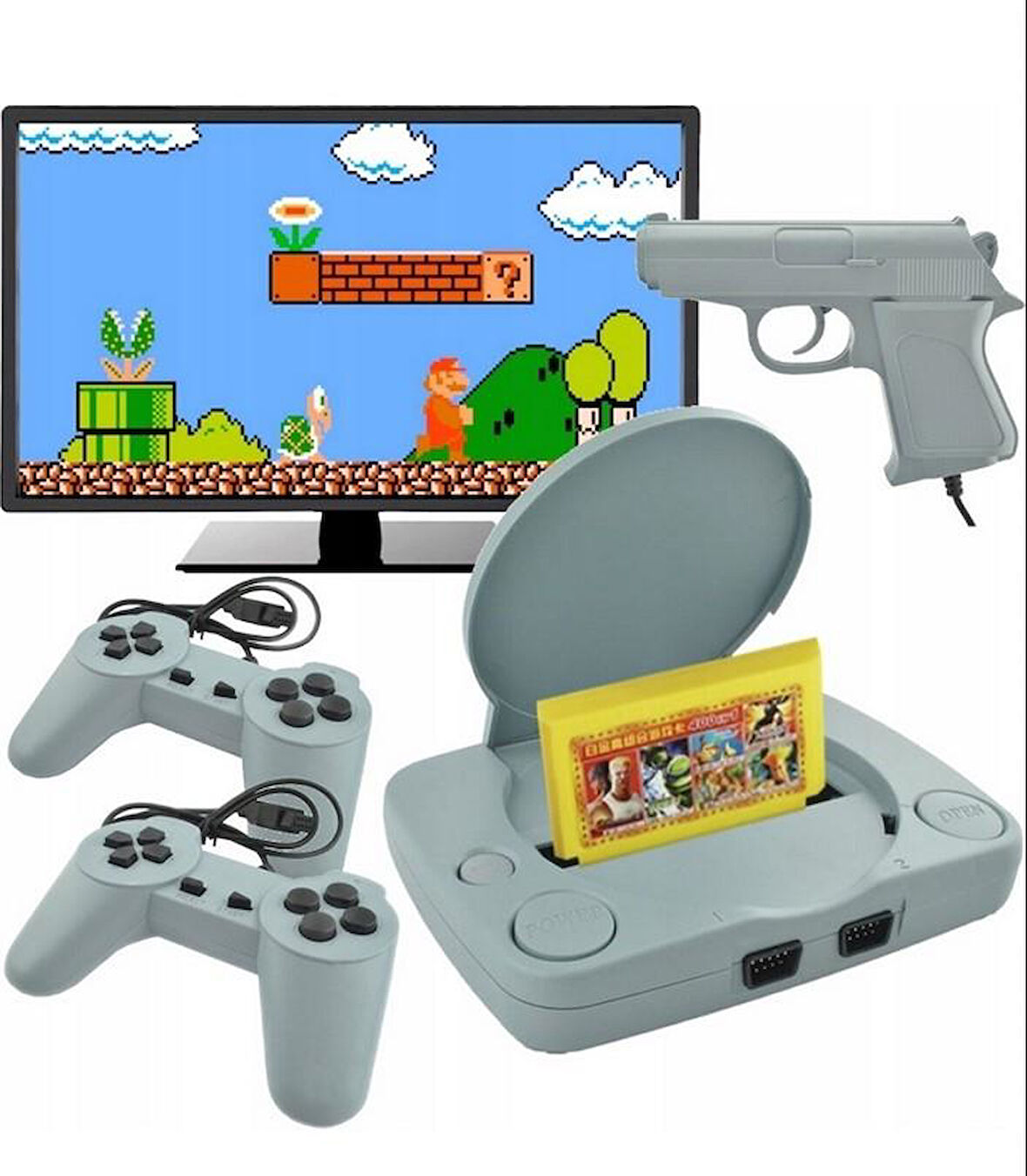 Zhltools Retro Atari Super 8 Bit Atari Oyun Konsolu 900 Adet Oyun 2 Kol 1 Tabanca Super Mario Retro