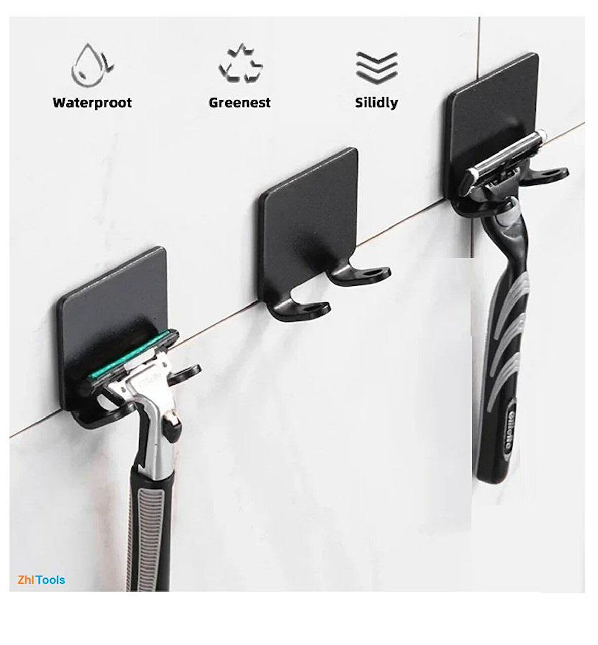 Zhltools Paslanmaz 2li Traş Bıçağı Tutucu Banyo Lif Askısı Çok Amaçlı Askı