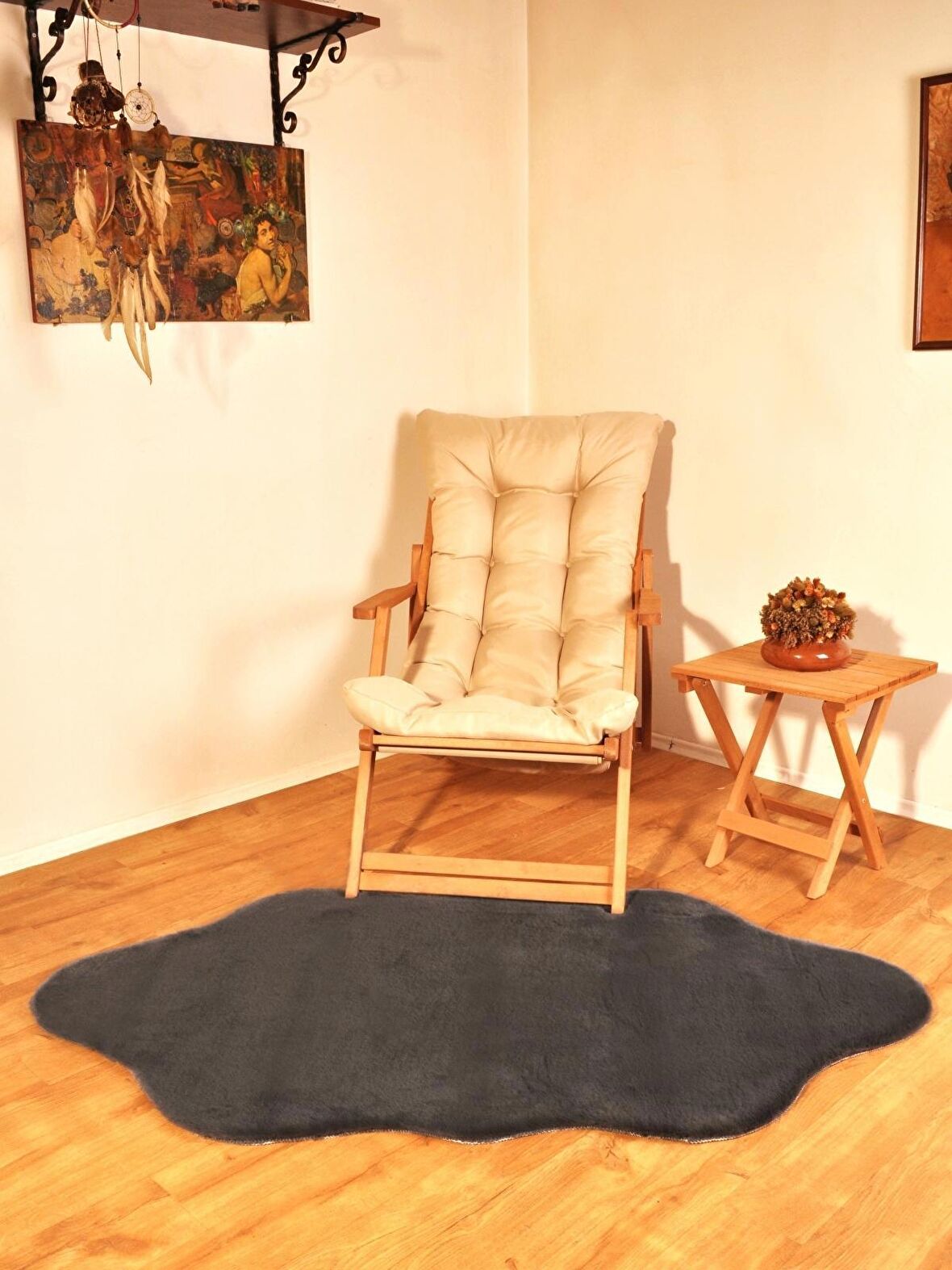 Tappeto Rex Tavşanı Dekoratif Çift Kafa Peluş Post Antrasit (Tüy Yüksekliği 22 mm)